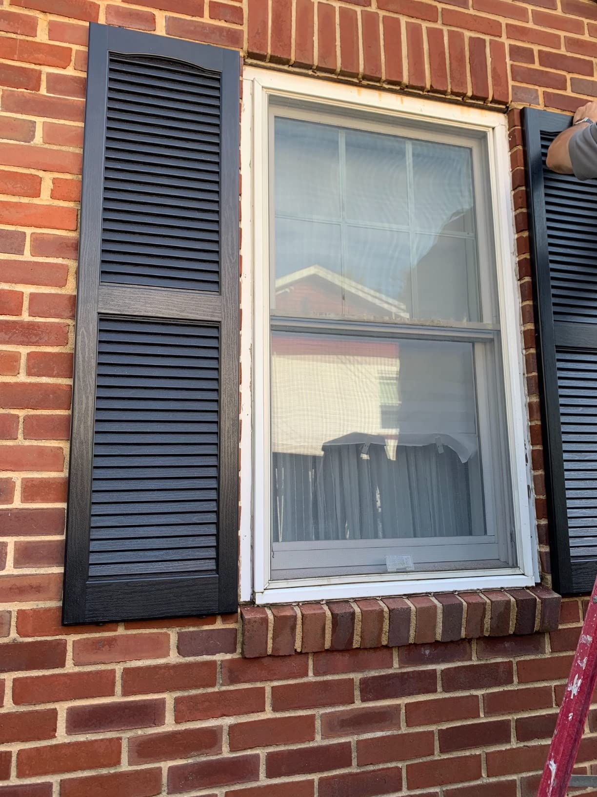 Polaris Homeside Open Louver Vinyl Shutters (1 Pair) 14-1/2in. x 43in. - 050 Black customer photo 1