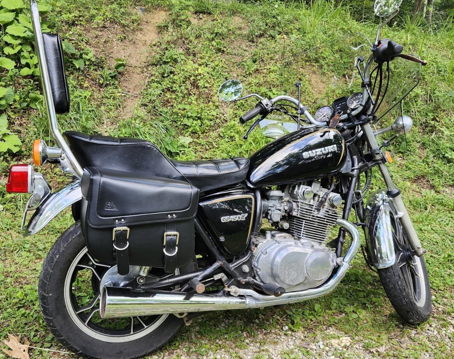 KEMIMOTO Motorcycle Saddlebags 30L Large Capacity Universal Saddle Bags | PU Leather Motorcycle Luggage Bag Fits for Sportster Softail Dyna V-star Shadow Accessories, Black customer photo 1