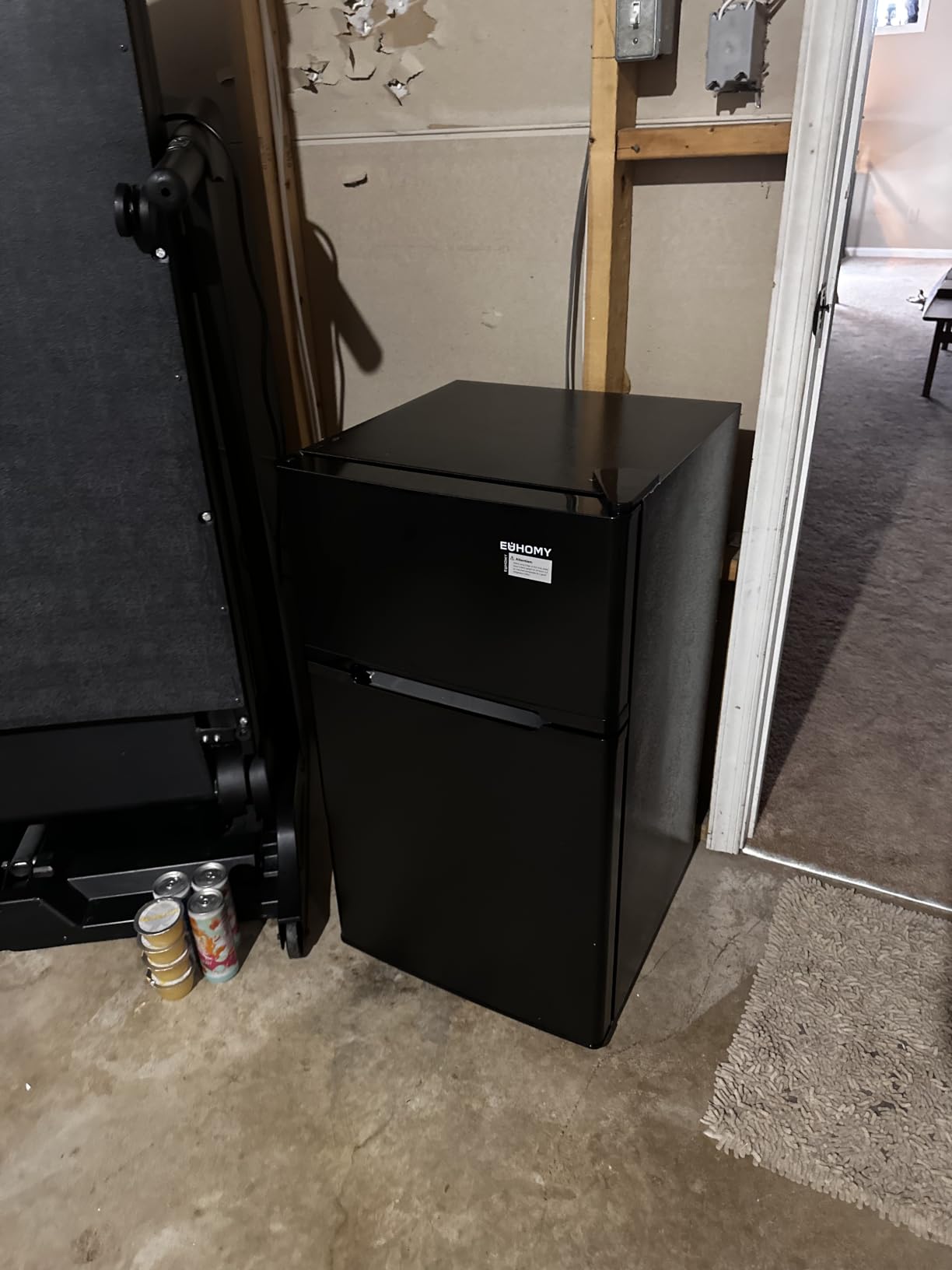EUHOMY Mini Fridge with Freezer, 3.2 Cu.Ft Mini Refrigerator, Dorm Fridge with 2 Door For Bedroom/Apartment/Office-Food Storage Cooling Drink, Black customer photo 2