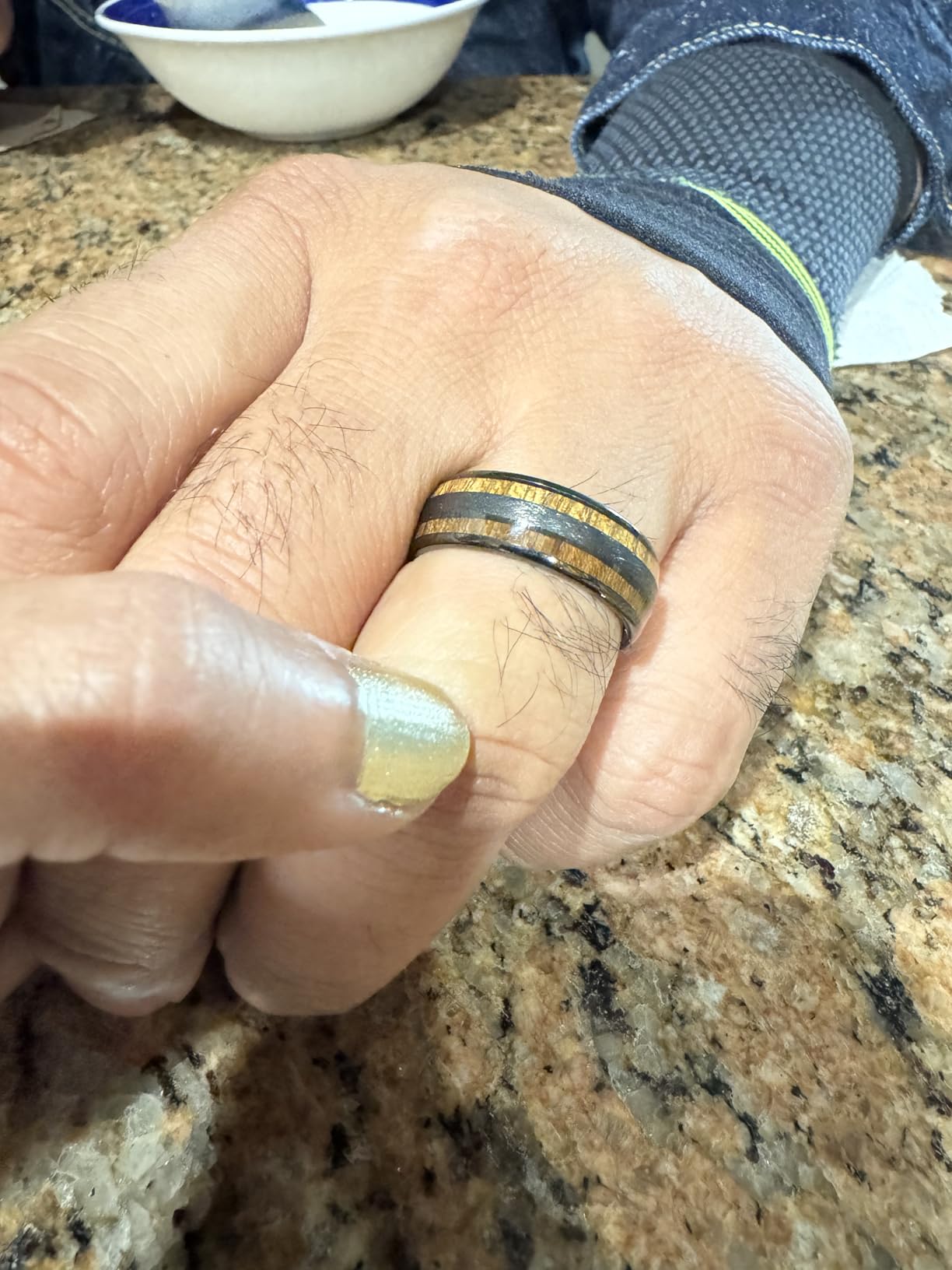 King Will Men's Wedding Band-8mm Natural Koa/Maple Wood Inlay Size 7-14 customer photo 2
