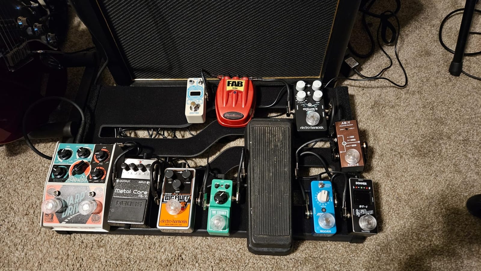 Donner Small Guitar Pedal Board, Mini Effects Pedalboard Power Supply Set DB-S100 with Convertible Bag Backpack, 14.46