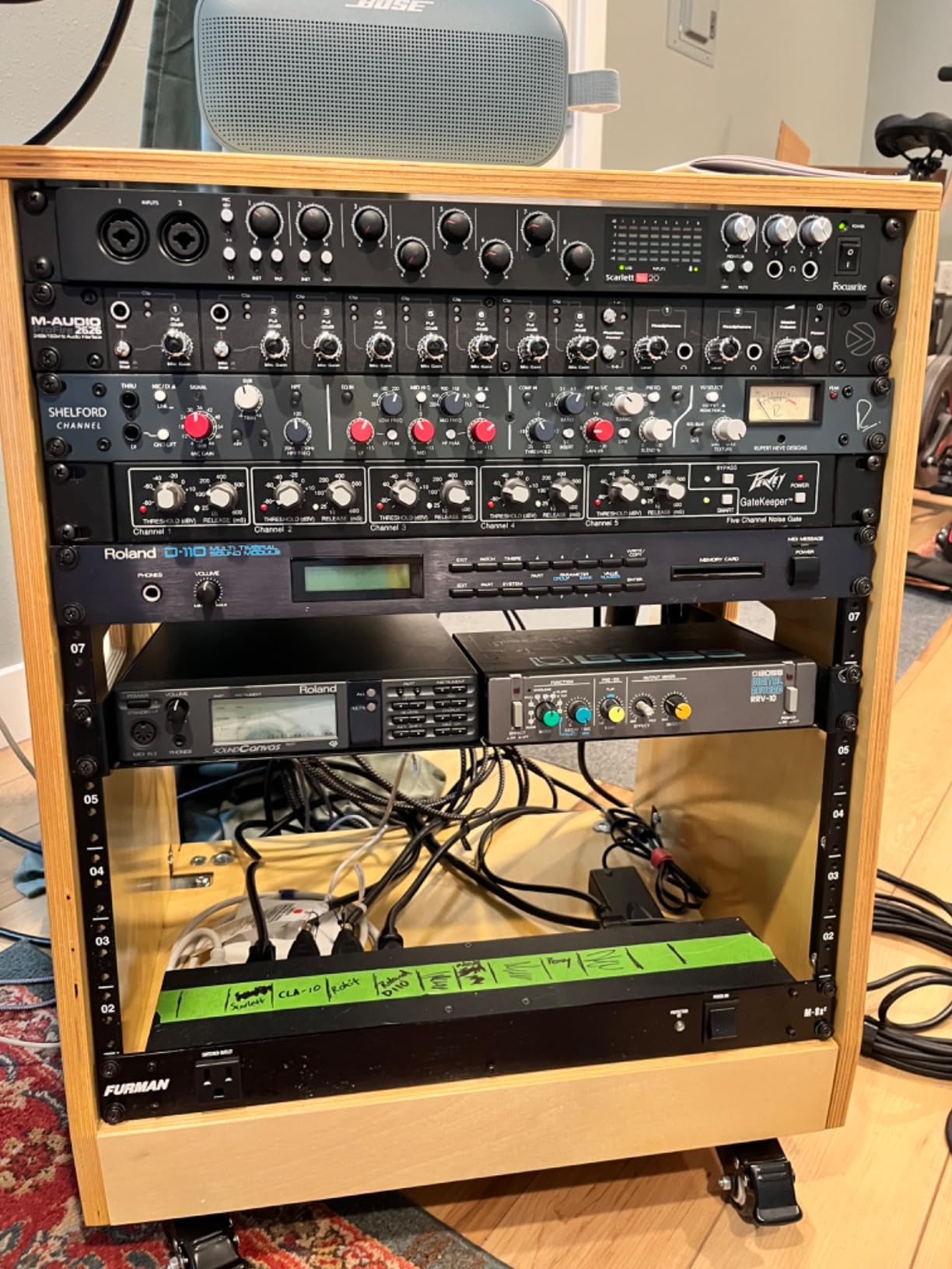 Sound Town DIY Solid Baltic Birch Plywood Slanted 8U Studio Rack, Golden Oak (SDRK-8T) customer photo 2