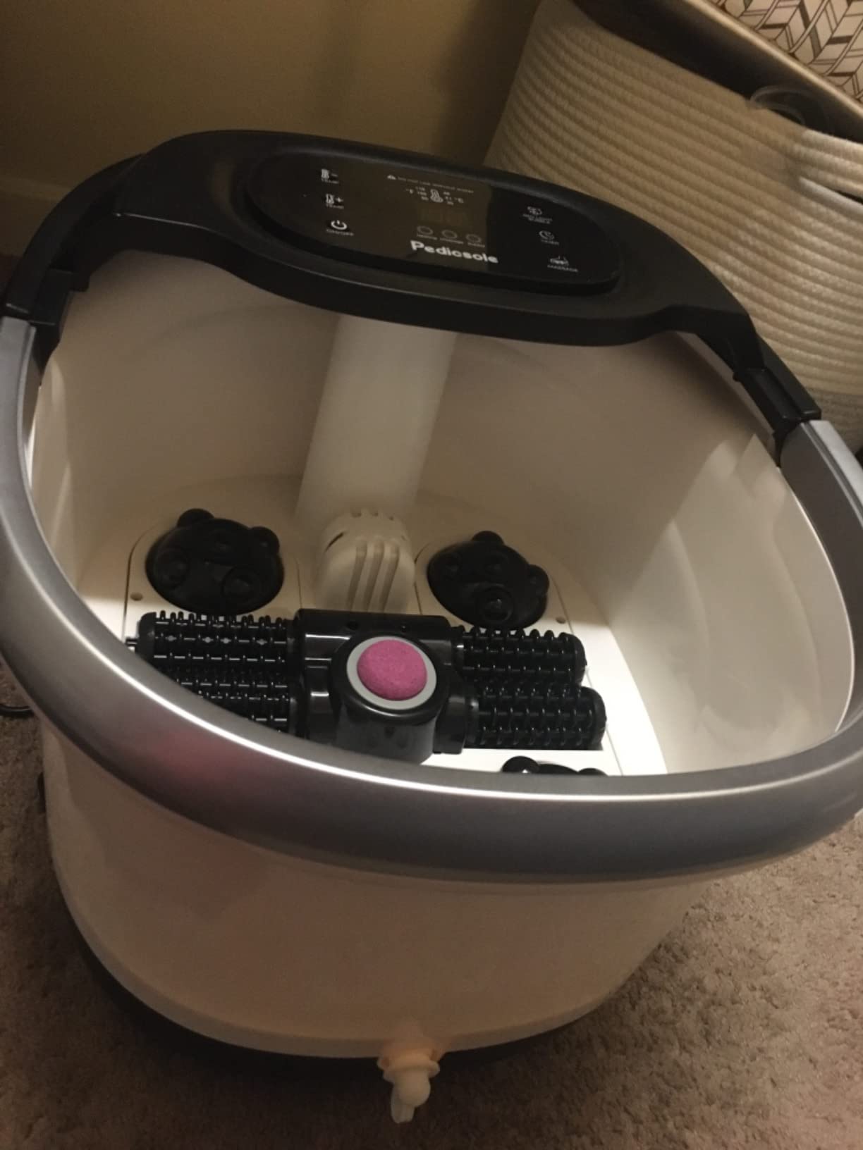 Luxury All in One Foot Spa - Motorized and Heated Foot Spa - Enjoy The Same Pedicure Foot Spa at Home Heat, Bubble Jets, Pedicure Stone, Motorized Massage Roller to Relieve Feet Stress customer photo 1