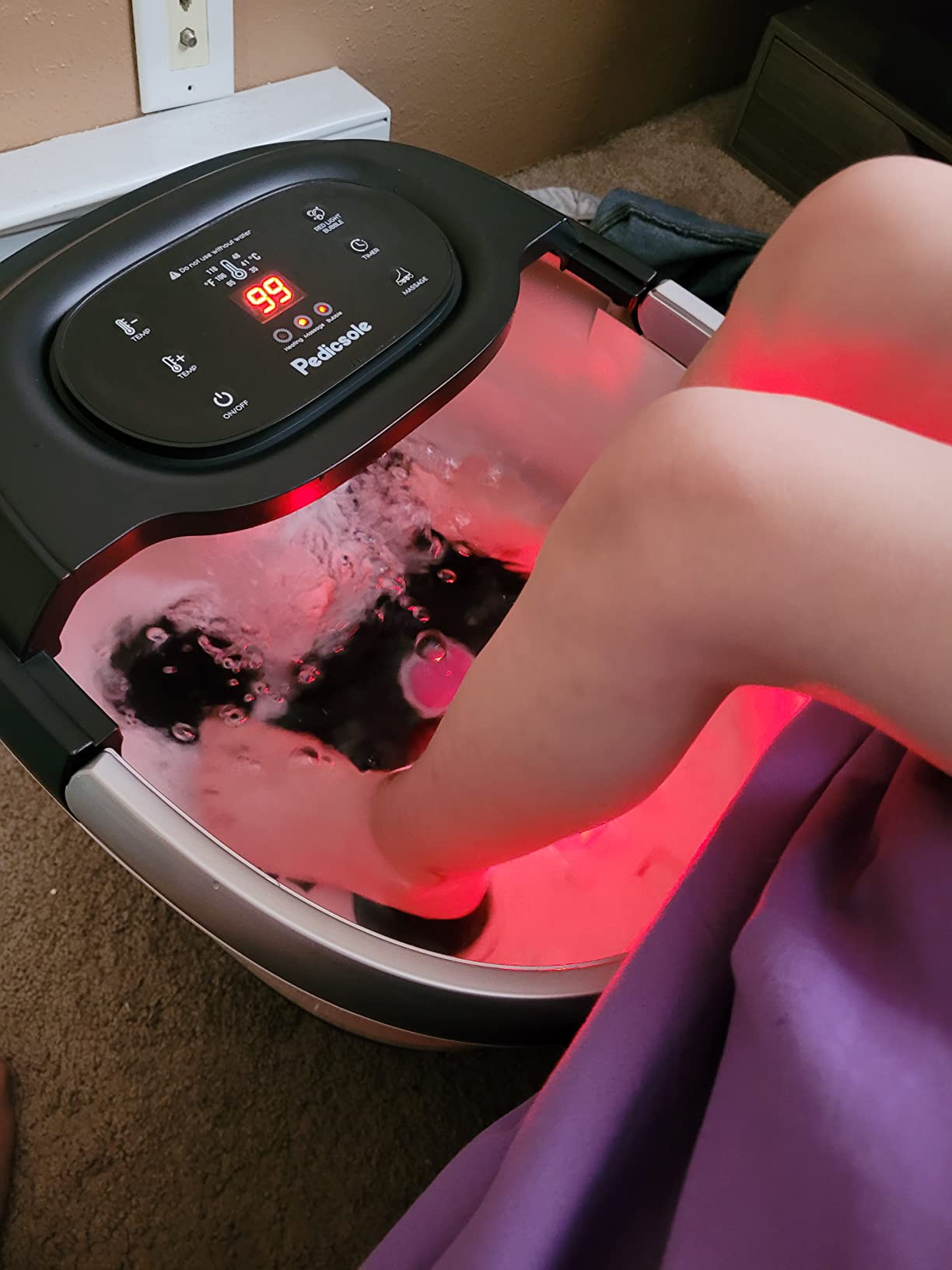 Luxury All in One Foot Spa - Motorized and Heated Foot Spa - Enjoy The Same Pedicure Foot Spa at Home Heat, Bubble Jets, Pedicure Stone, Motorized Massage Roller to Relieve Feet Stress customer photo 2