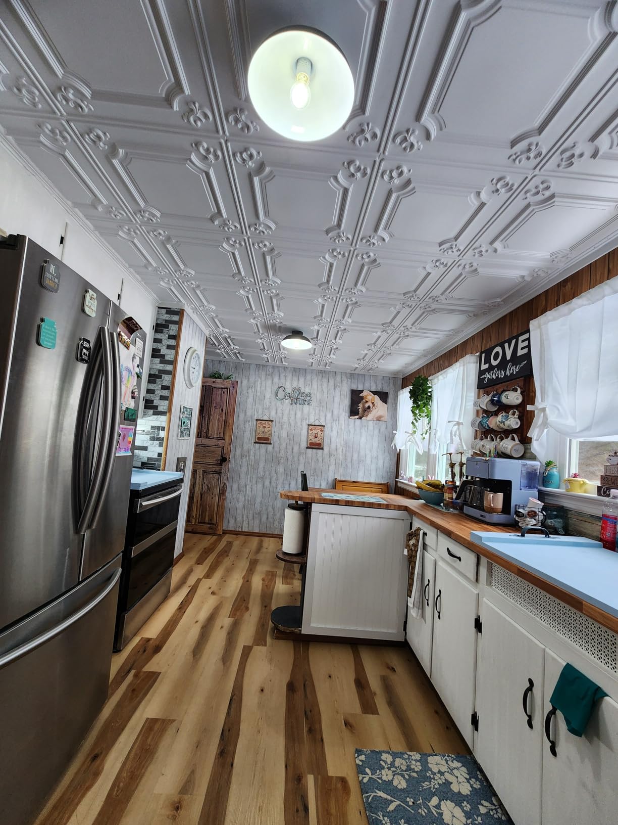 Art3d 12-Pack Waterproof PVC Drop Ceiling Tiles, 24 x 24 in, White | Lightweight, No Sag and Breakage, Easy to Clean, Compatible with Grid System, Perfect for Basement, Kitchen customer photo 2