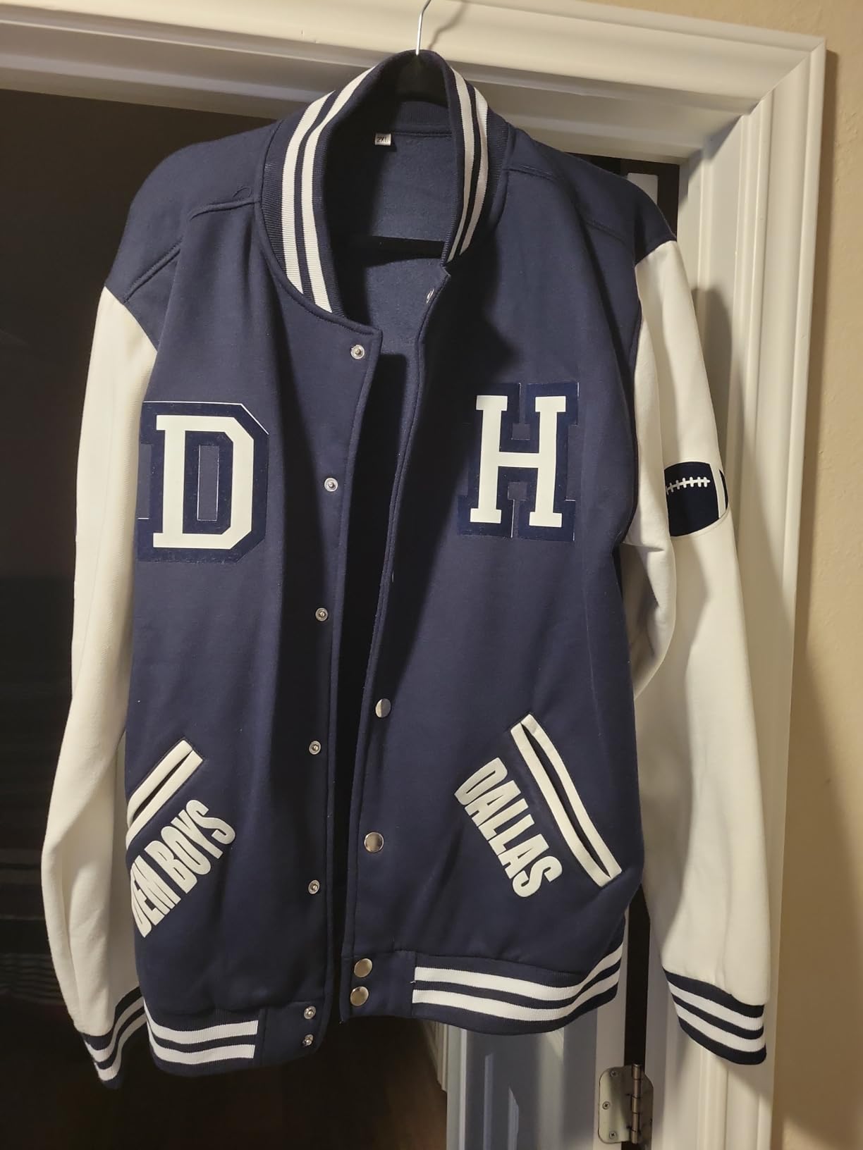 HOOD CREW Man's Varsity Baseball Jacket Cotton Blend Letterman Jackets customer photo 1