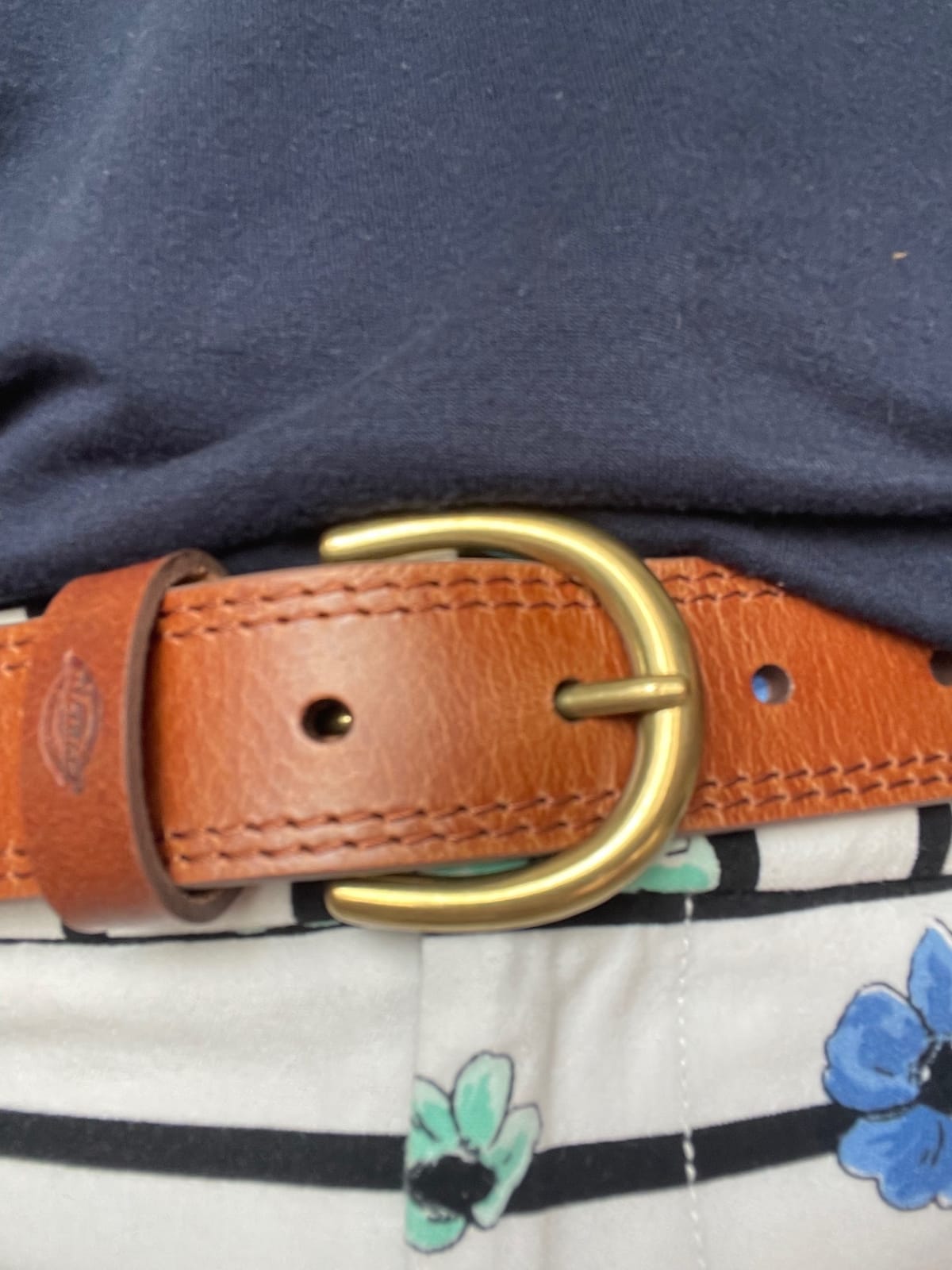 Dickies Women's Casual Leather Jean Workwear Belt With Round Harness Buckle customer photo 2