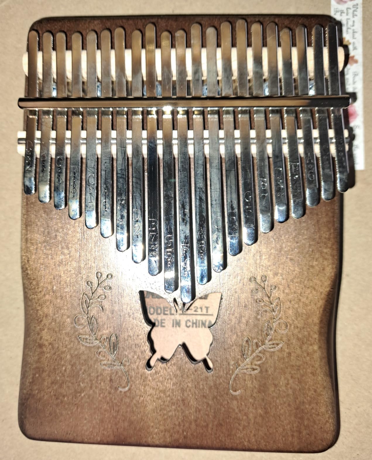 Kalimba Thumb Piano 21 Keys, Portable Mbira Finger Piano Gift (Brown) | Solid Mahogany, Ergonomic, Embossed Notes, Easy to Learn customer photo 1