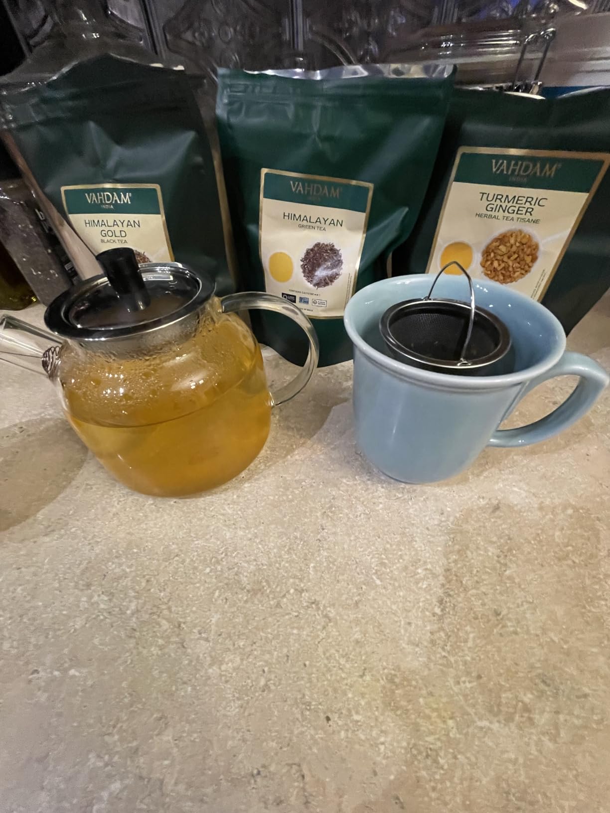1500ml (50oz) Glass Teapot with Removable Infuser, Ehugos Stovetop Safe Large Tea Pot, Blooming and Loose Leaf Hand Crafted Kettle customer photo 1