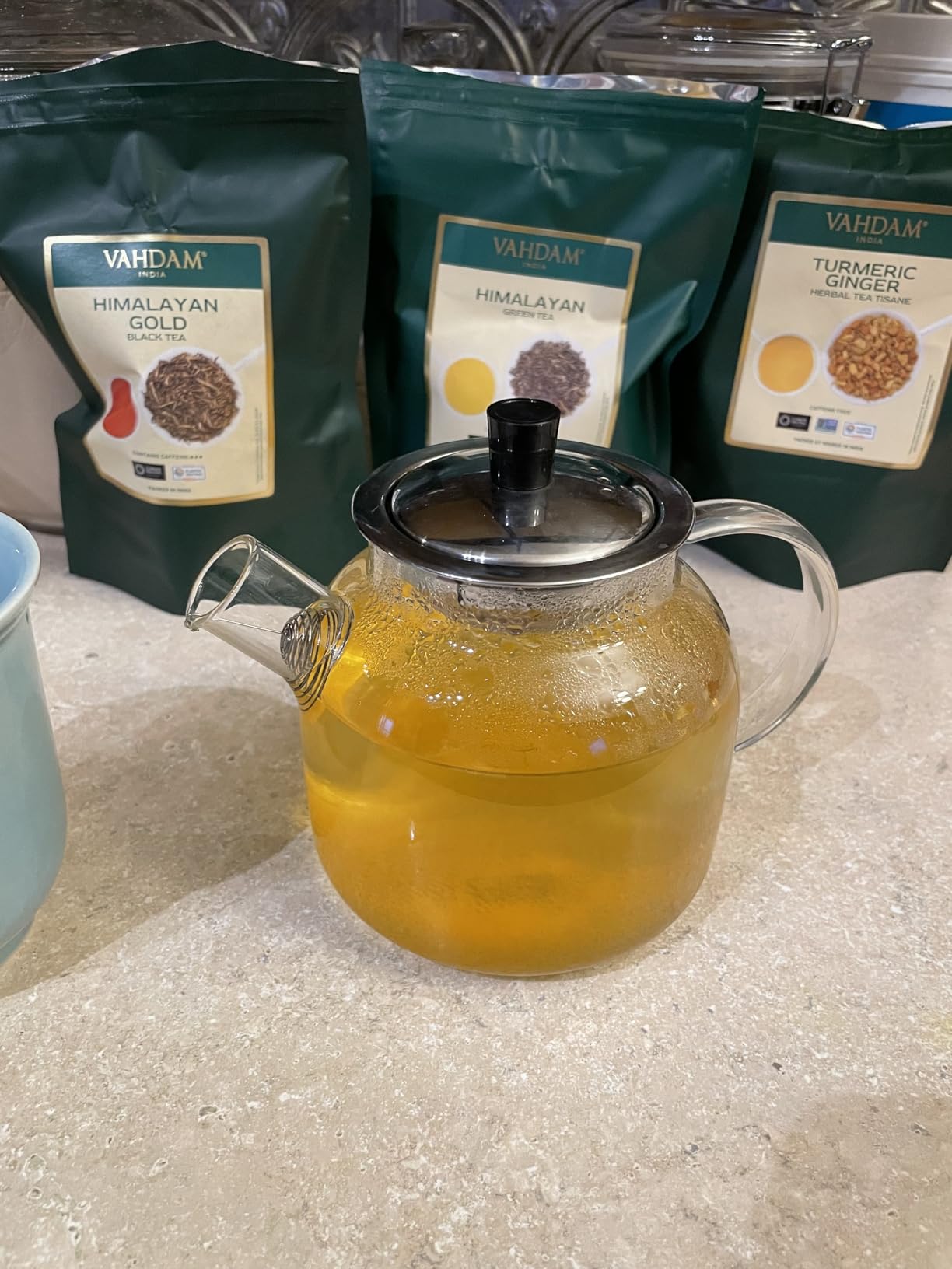 1500ml (50oz) Glass Teapot with Removable Infuser, Ehugos Stovetop Safe Large Tea Pot, Blooming and Loose Leaf Hand Crafted Kettle customer photo 2