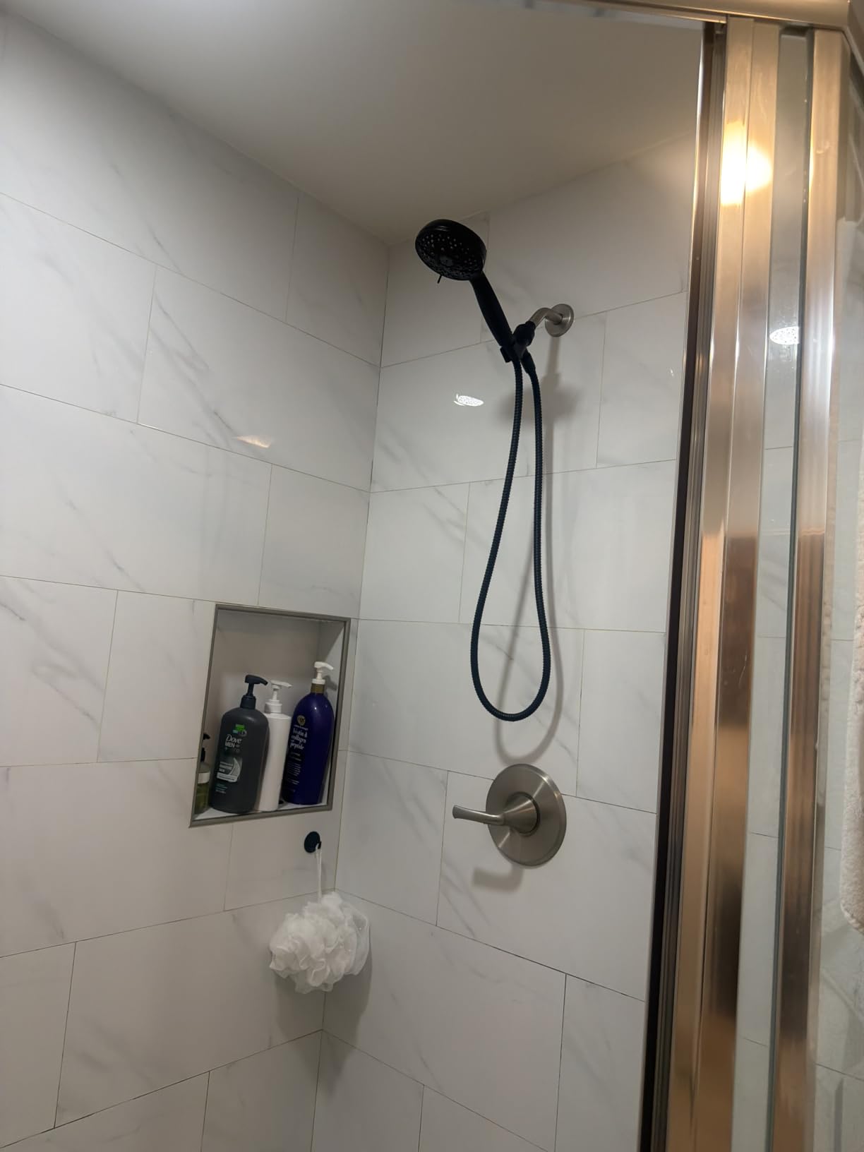 6-Setting Shower Head with Handheld, JDO High Pressure Hand held Shower Head, 4.7 Inch Chrome Detachable Showerhead Set with 59 Inch Stainless Steel Hose and Adjustable Showerhead Holder customer photo 1