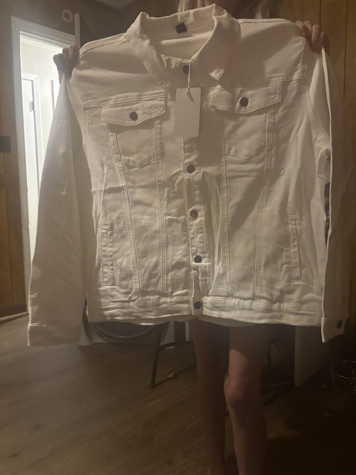 QIMYUM Jean Jacket For Men, Distressed Slim Denim Jacket customer photo 2