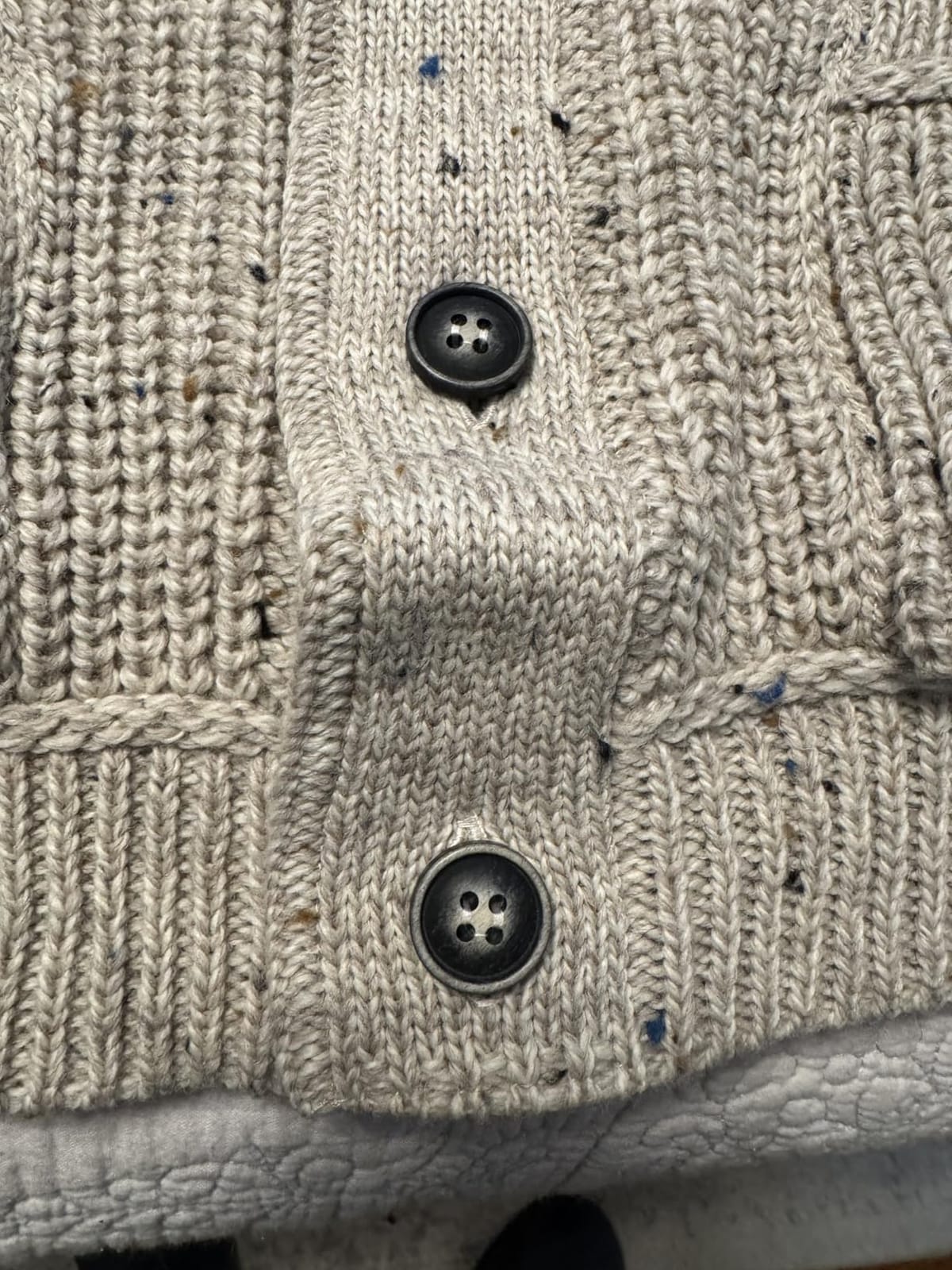 Men's Irish Cable Knitted Ribbed Shawl Cardigan (100% Merino Wool) customer photo 2