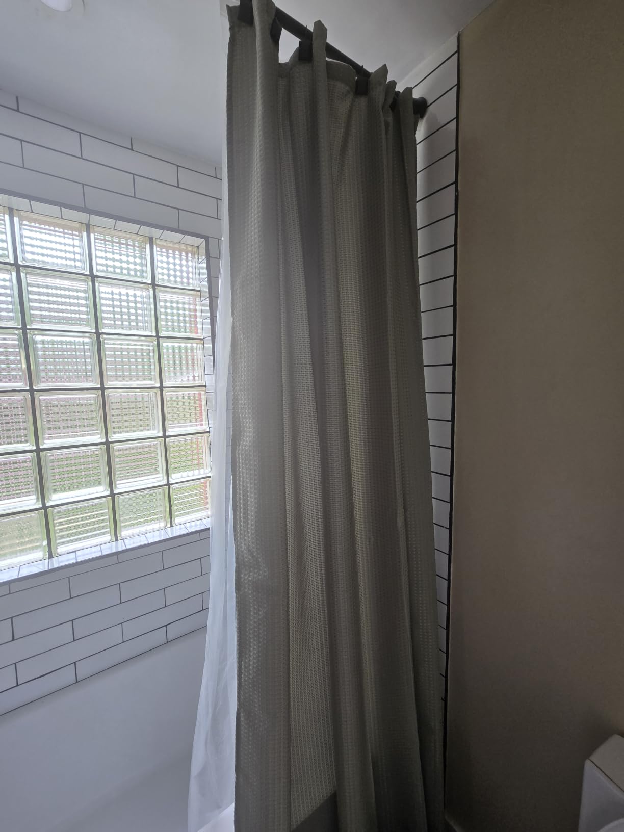 Dynamene Waffle Shower Curtain 256 GSM Heavy Duty Fabric 72