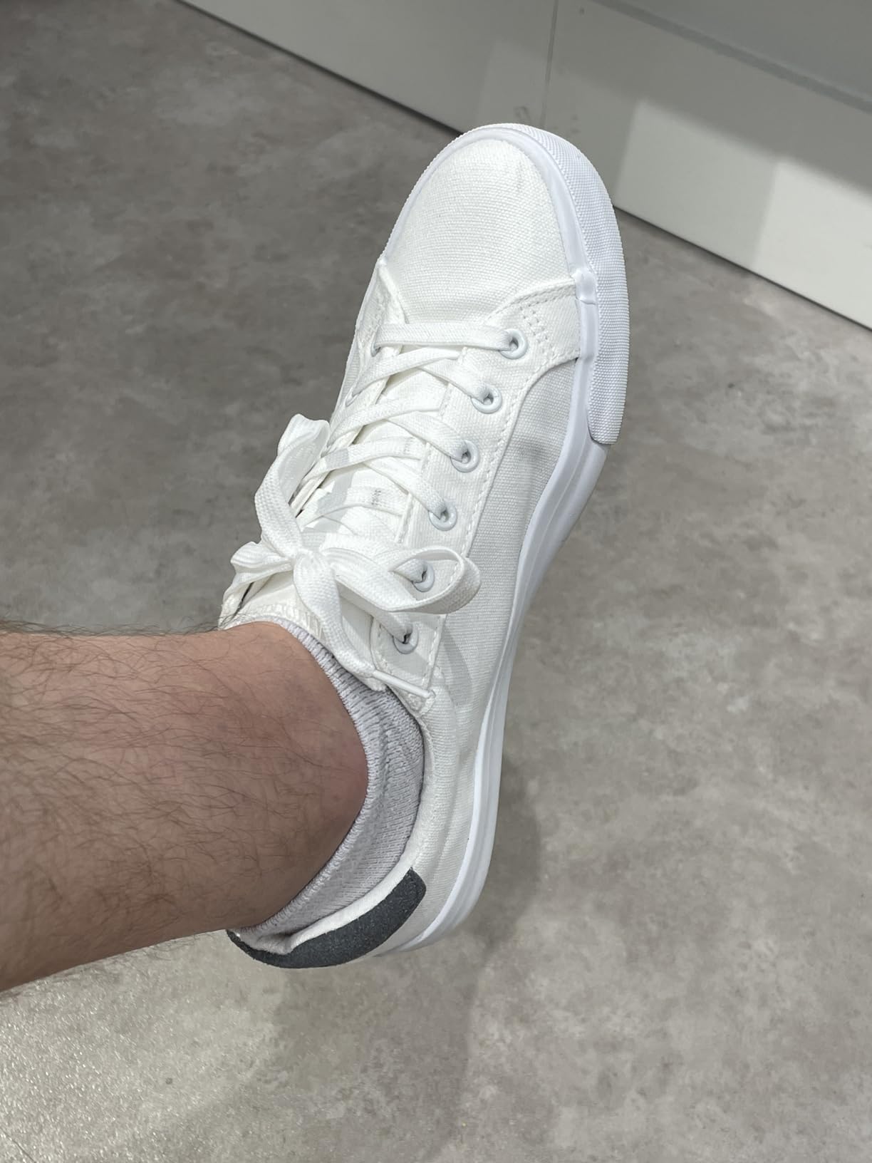 FRACORA Mens White Tennis Shoes Canvas Sneakers for Men customer photo 1