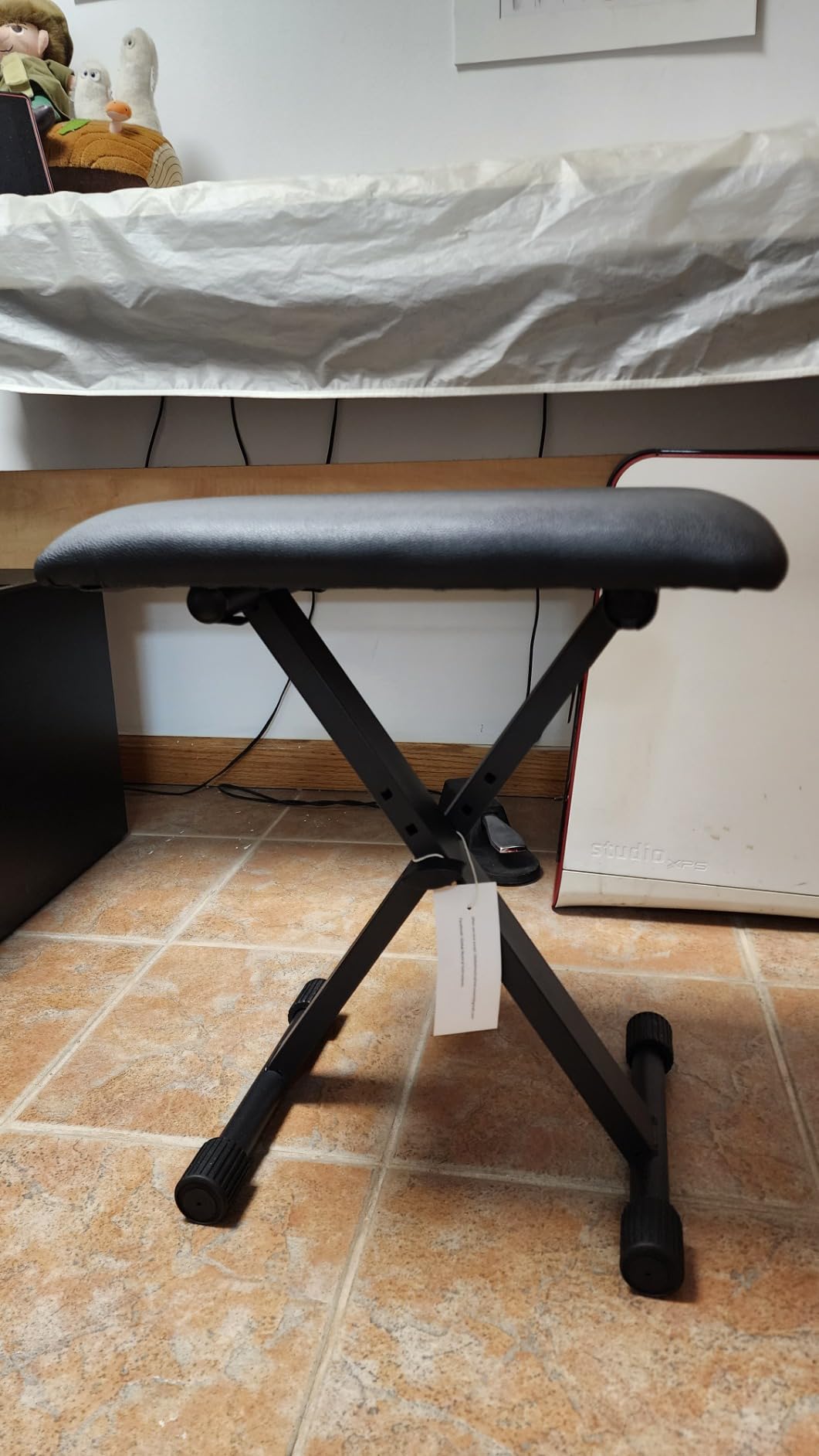 AODSK Keyboard Bench X-Style Cushion Padded,Piano Bench Adjustable Collapsible Stool Chair Seat,Flame Retardant Cotton,Non-Skid Design customer photo 2