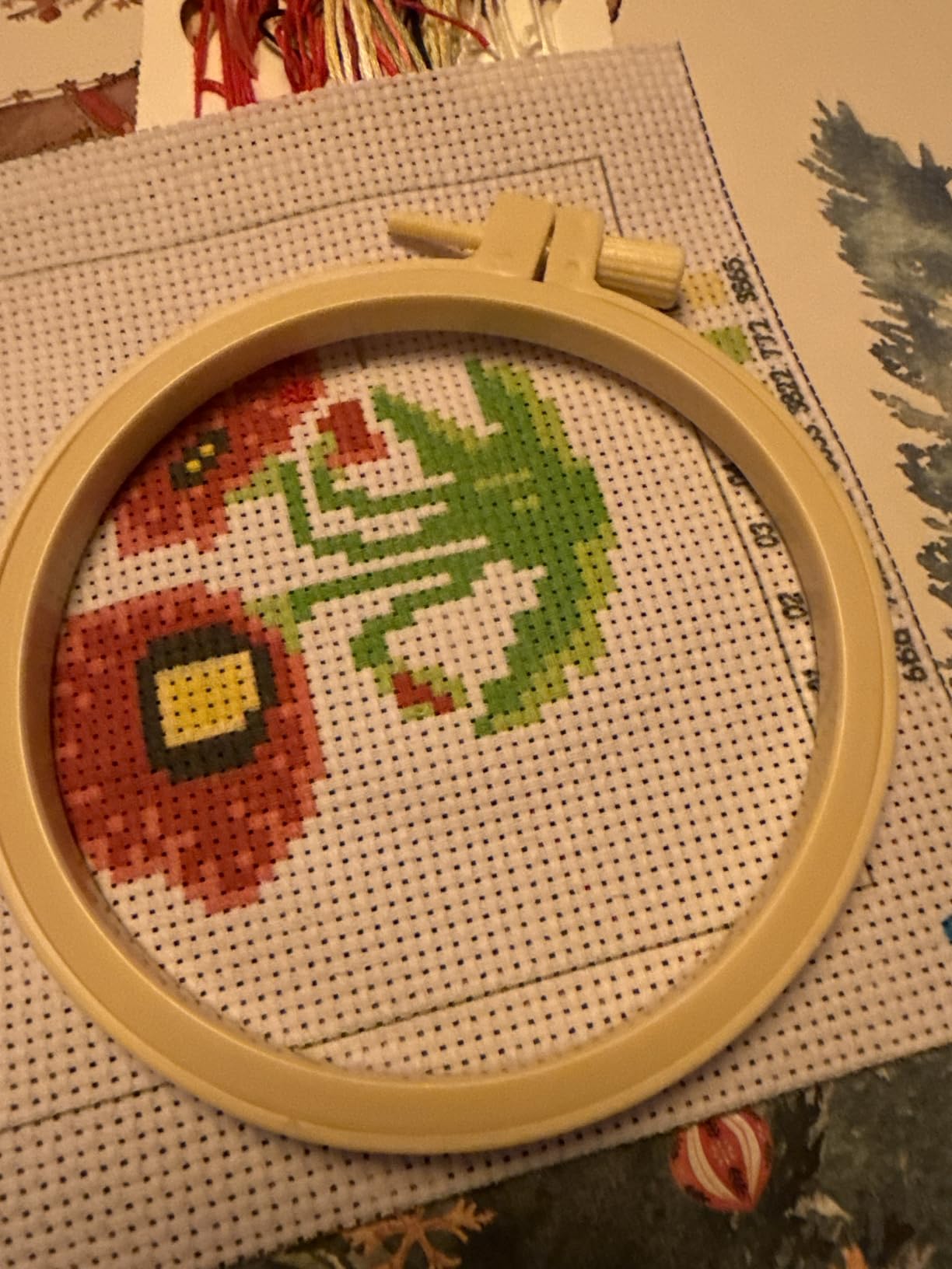 Kraftex Stamped Cross Stitch Kits for Beginners (Flower Theme - 6.75 Inch - 4 Pack 1 x Embroidery Hoop) Embroidery Needlepoint Patterns for Adults, Includes Poppy, Rose, Sunflower and Pansy customer photo 1
