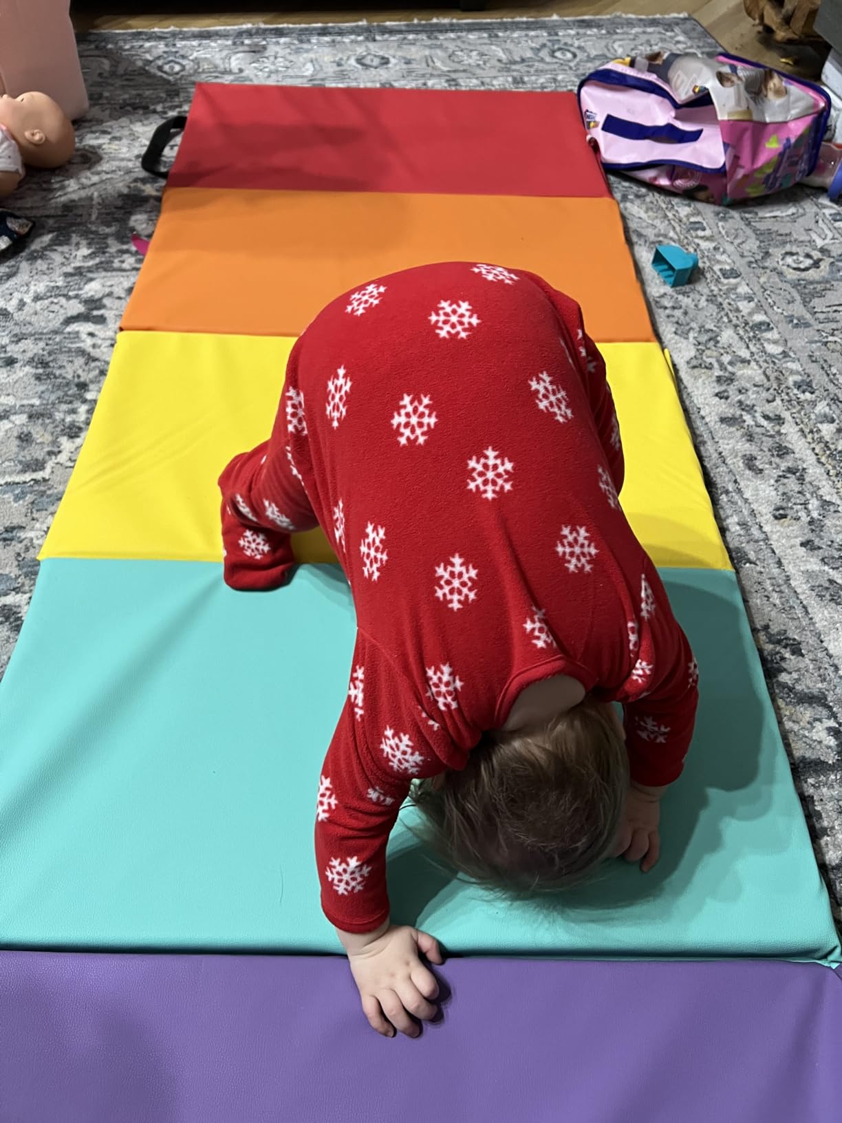 Hearthsong Tumbling Mat for Kids, 5-Panel Thick 1.25