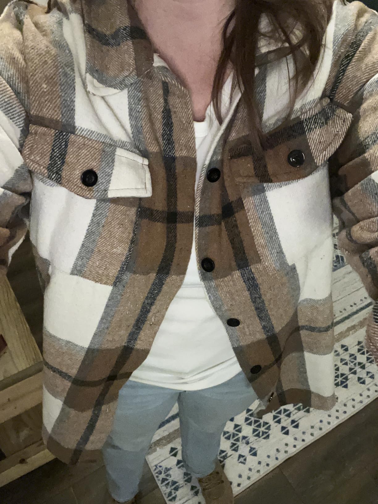 AUTOMET Shackets for Women Plaid Flannel Shirts customer photo 2