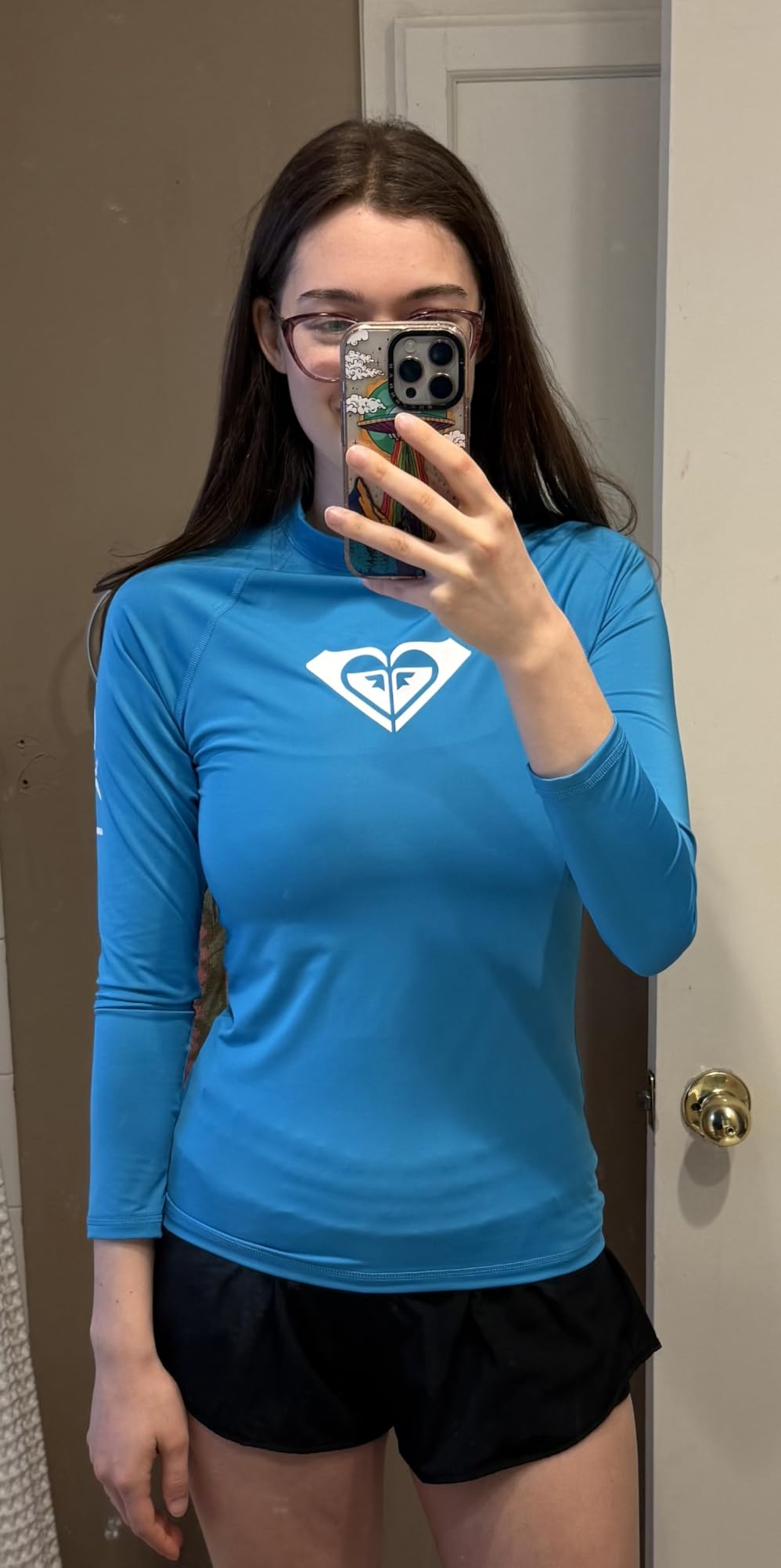 Roxy Women's Long Sleeve Compression Fit Rashguard UPF 50+ Quick Dry Recycled Swim Shirt customer photo 1