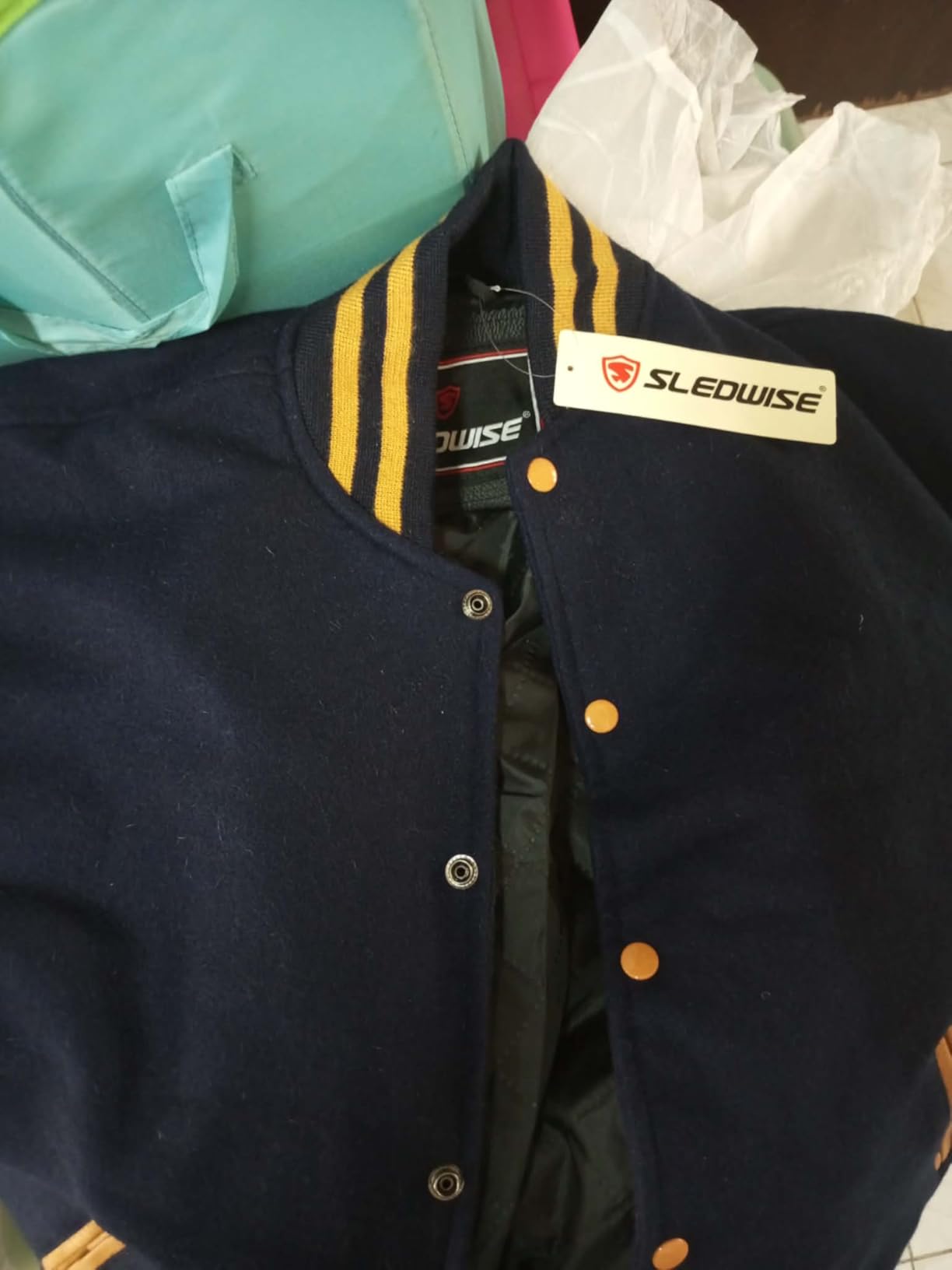 Varsity Jacket Baseball Letterman Jacket- Wool and Leather Premium Quality Unisex Basketball Jacket customer photo 2