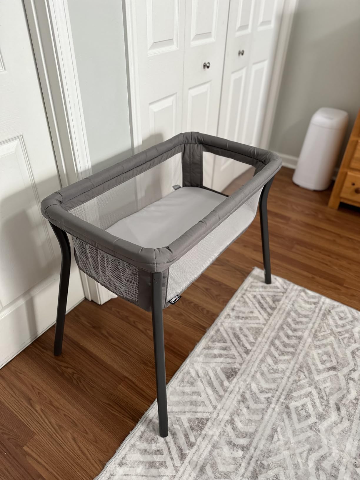 Chicco LullaGo Anywhere LE Portable Bassinet with Canopy and Carry Bag | Baby bassinet for bedside or travel use, GREENGUARD Gold, waterproof mattress, mesh sides, 13 lbs, Serene/Beige customer photo 2