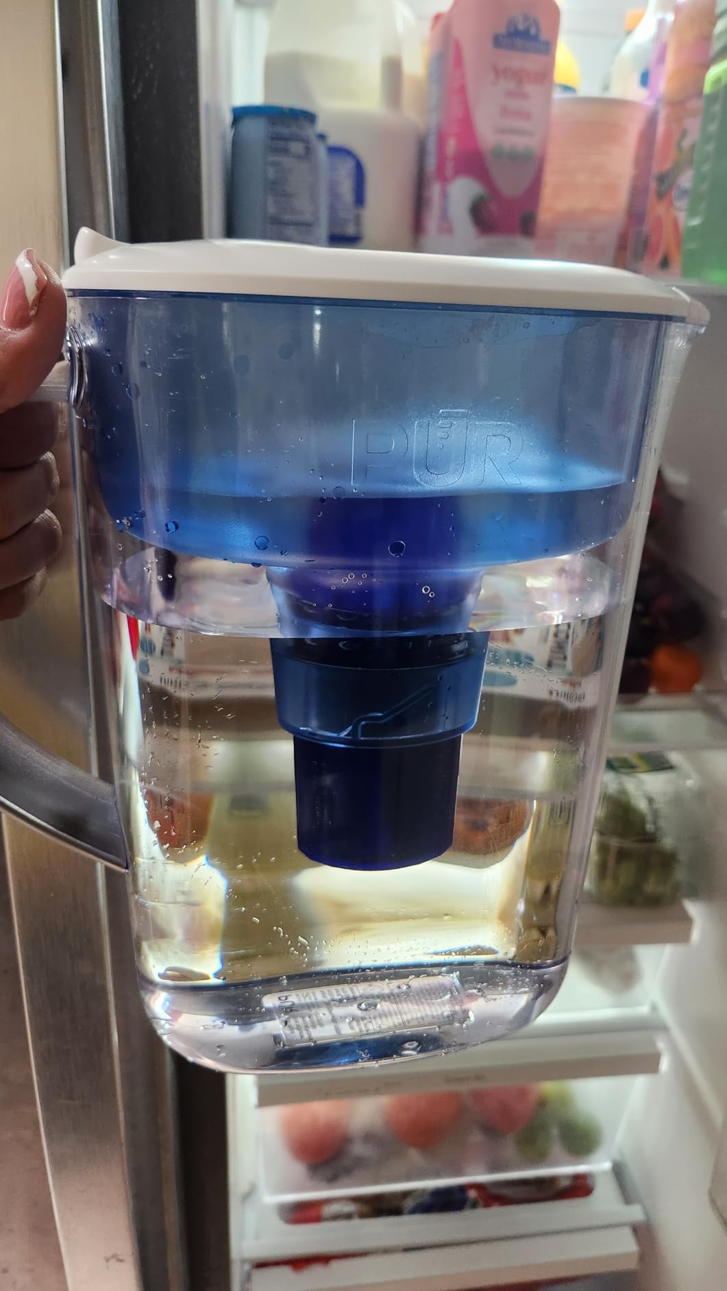 PUR 7-Cup Water Filter Pitcher, Includes 1 Genuine PUR Filter, White | Cleaner, Great-Tasting Water, Dishwasher Safe, Powerful, Faster Filtration, LockFit Cap Design customer photo 1