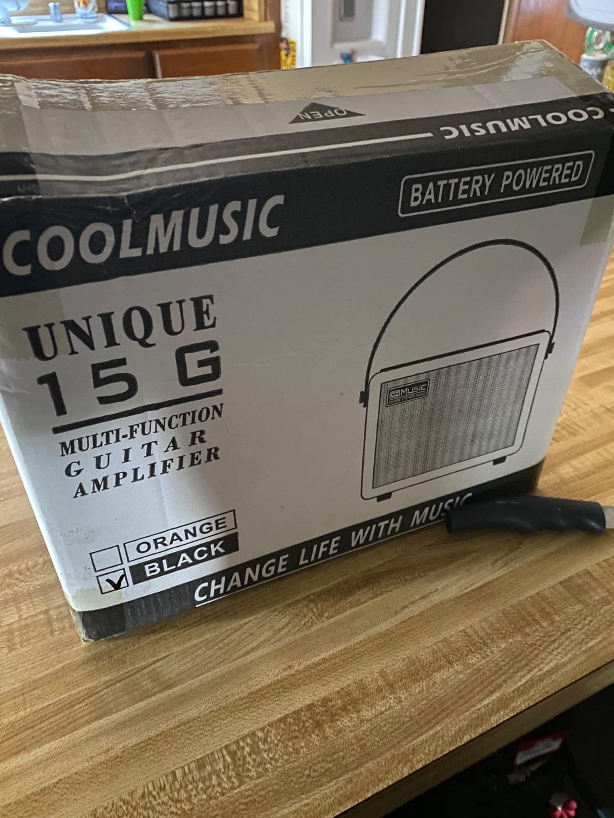Acoustic/Electric Guitar Amplifier, with 3-Year Warranty, 15 Watt Portable Bluetooth Speaker for Guitar Acoustic/Electric with Reverb Effect, 2 Band EQ, Orange customer photo 2