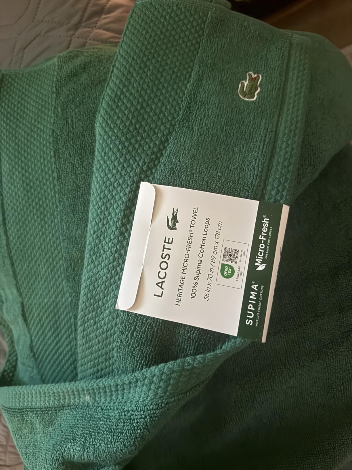 Lacoste Heritage 100% Supima Cotton Bath Sheet 35