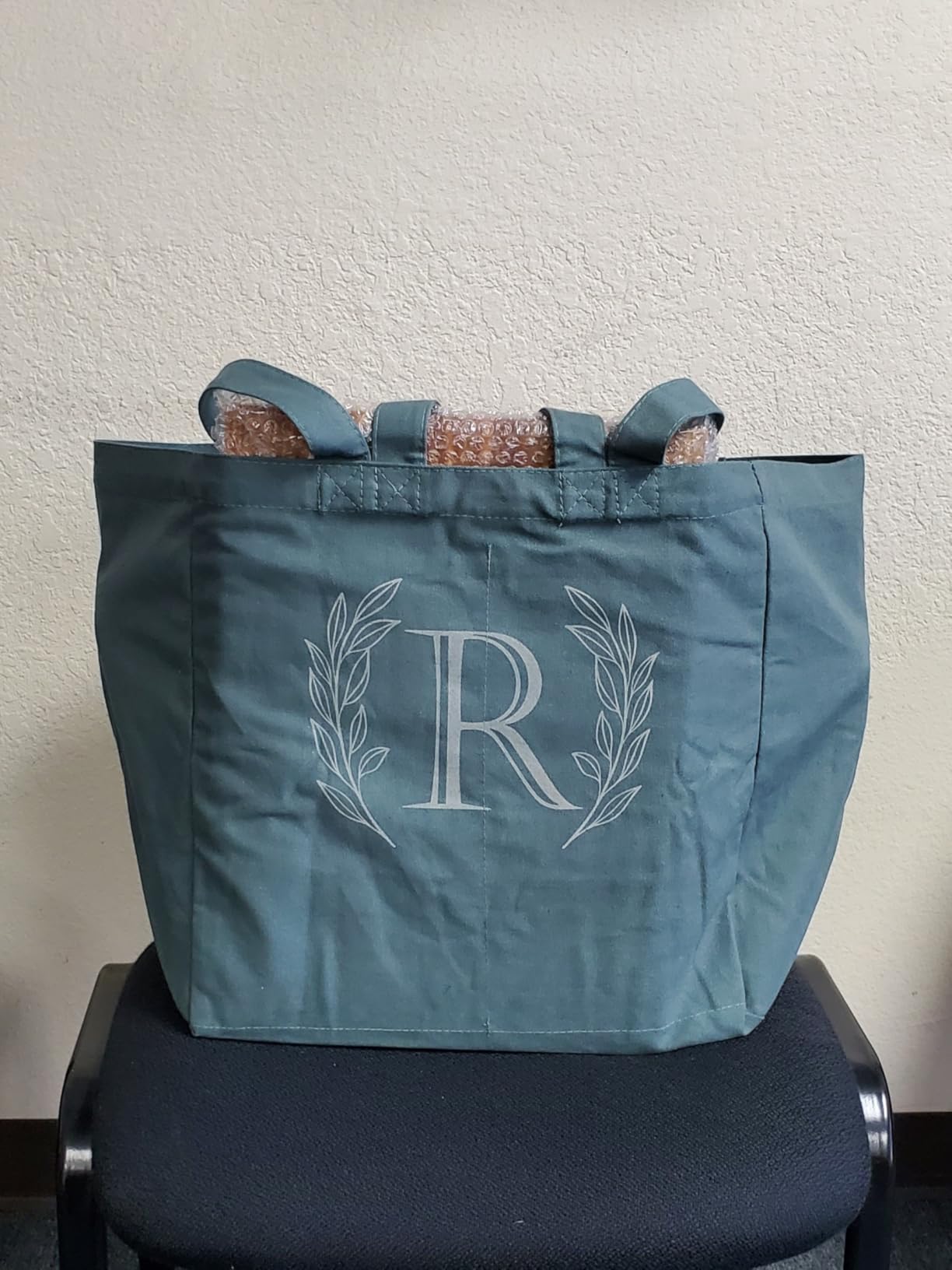 VeraMia Canvas Grocery Bag 3pc XL Set with Real Pockets, Long Shoulder Strap and Short Handle. Heavy Duty, Foldable, Washable customer photo 2