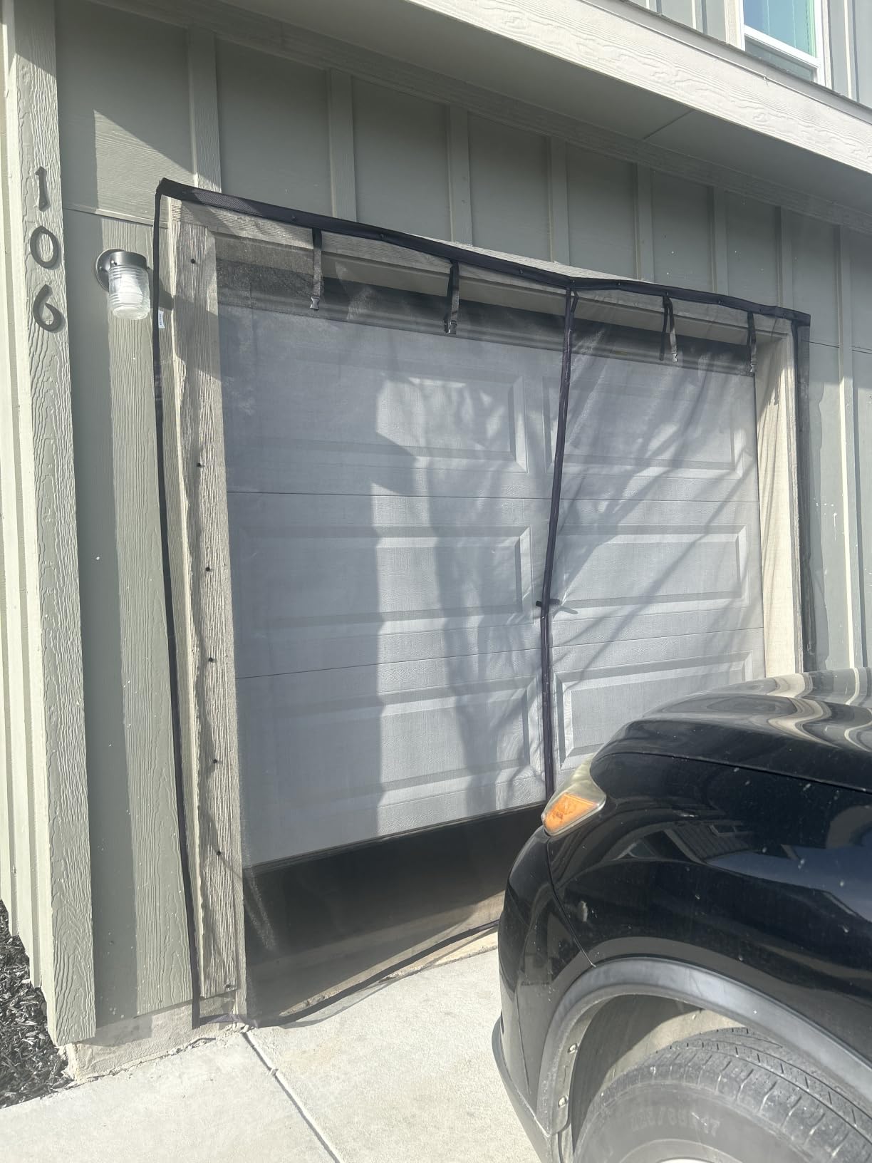Magnetic Garage Screen Door for 1 Car Garage Doors 9x7FT - Reinforced Self Sealing Fiberglass Mesh Door with 4 Strapping Tapes, High Energy Magnets, Hands Free Door Screen with Closure Weighted Bottom customer photo 2