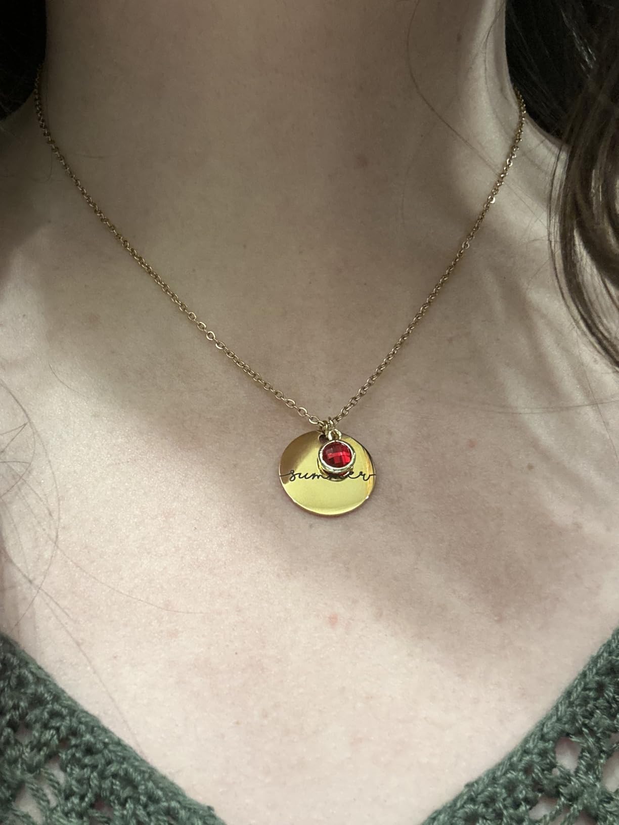 Personalized Birthstone Necklace for Women, Custom Birthstone Name Necklace customer photo 2