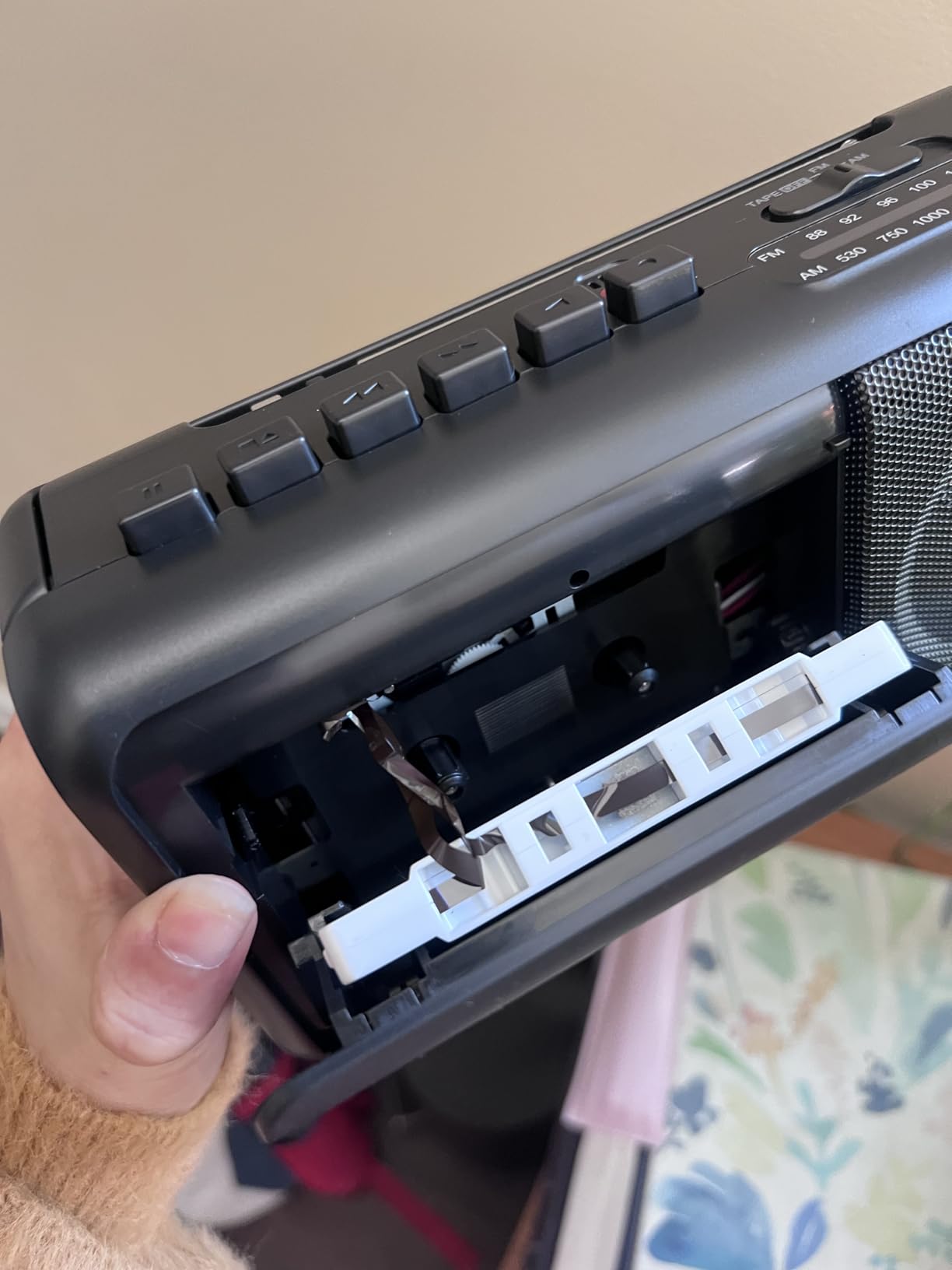 G Keni Portable Cassette Tape Player Recorder, AM/FM Radio Cassette Player with Built in Speaker, Headphone Jack, AC or Battery Operated Tape Player, Black customer photo 1