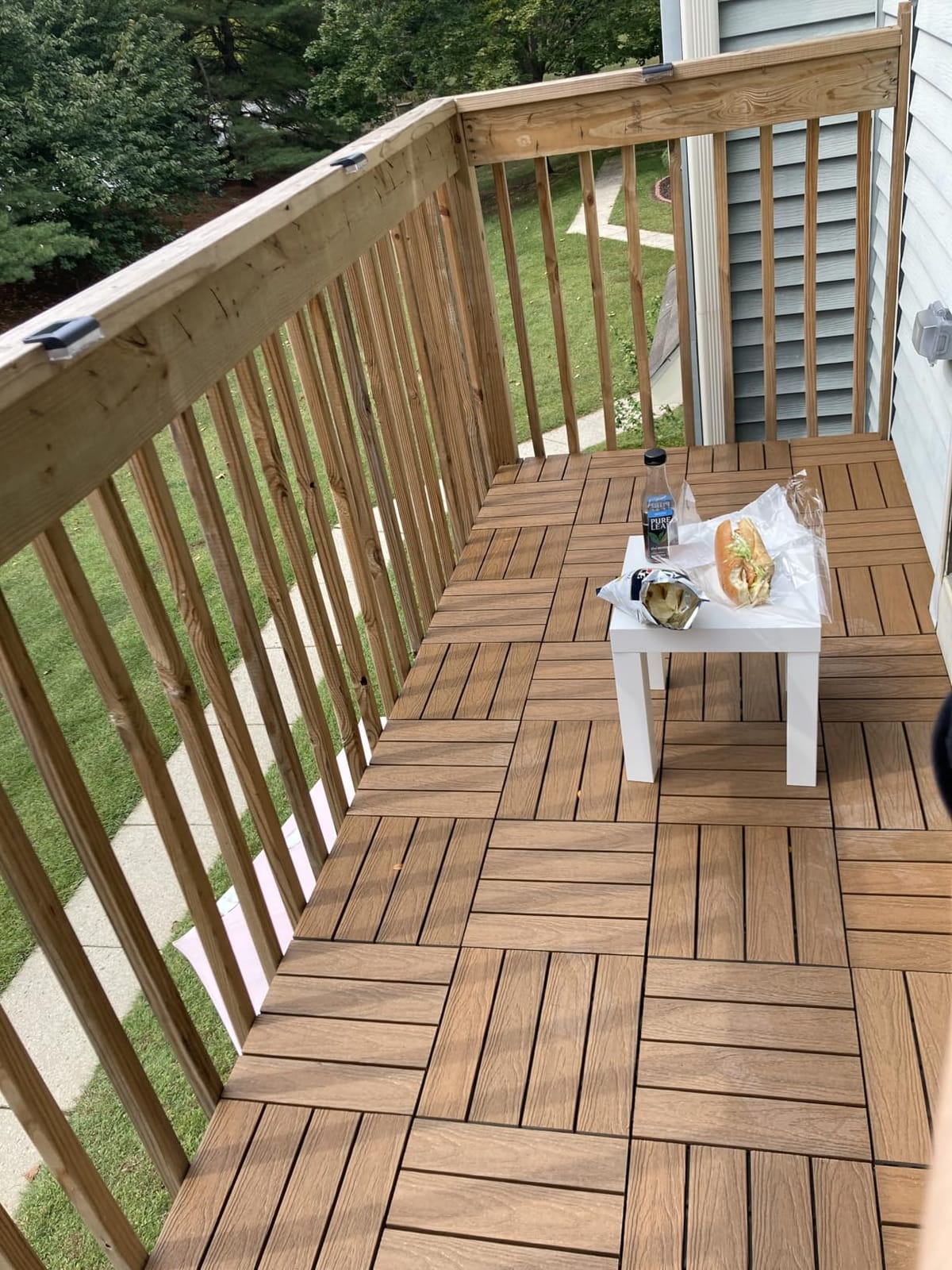 NewTechWood UltraShield Naturale 1 ft. x 1 ft. Composite Deck Tiles | Quick Deck interlocking design includes 10 pieces per box customer photo 1