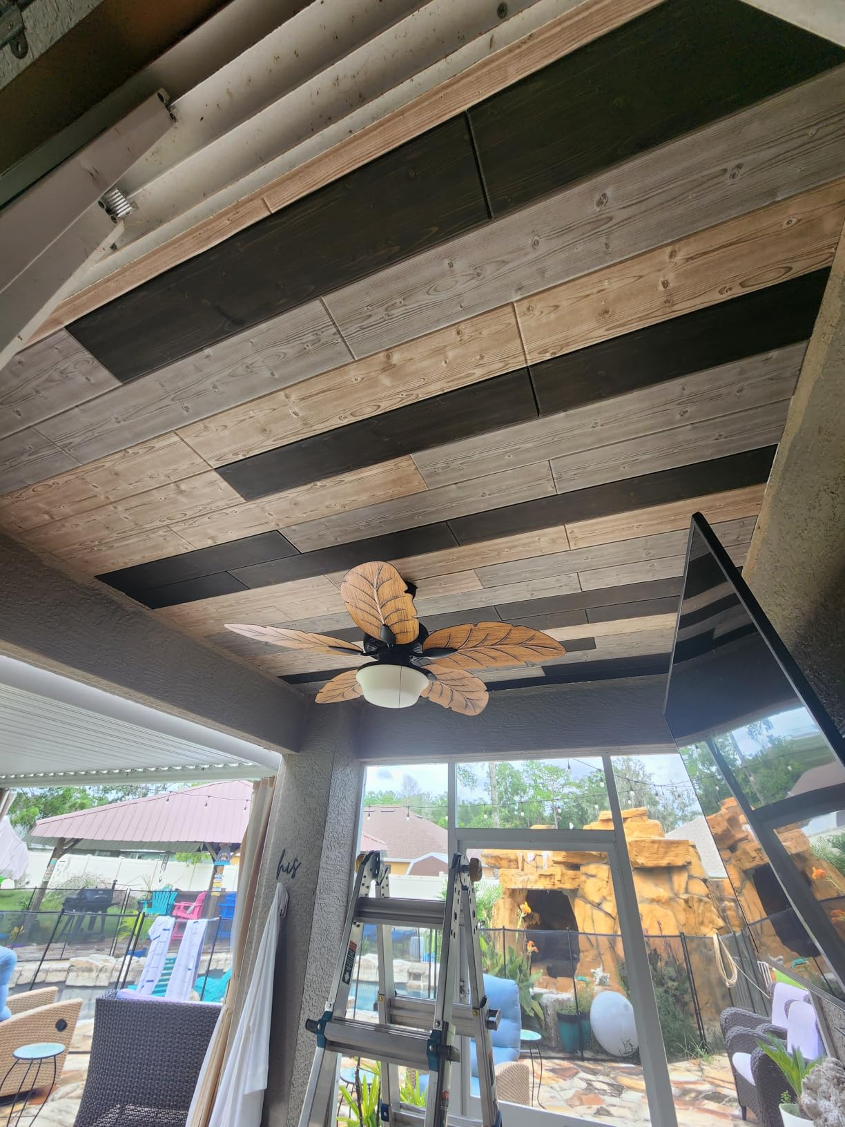 A LA Maison Ceilings WP01nm-12 Foam Wood Ceiling Planks, 39 in x 6 in, Natural Maple, Pack of 12 (Glue-Up, 19.5 sq. ft. per case) customer photo 1