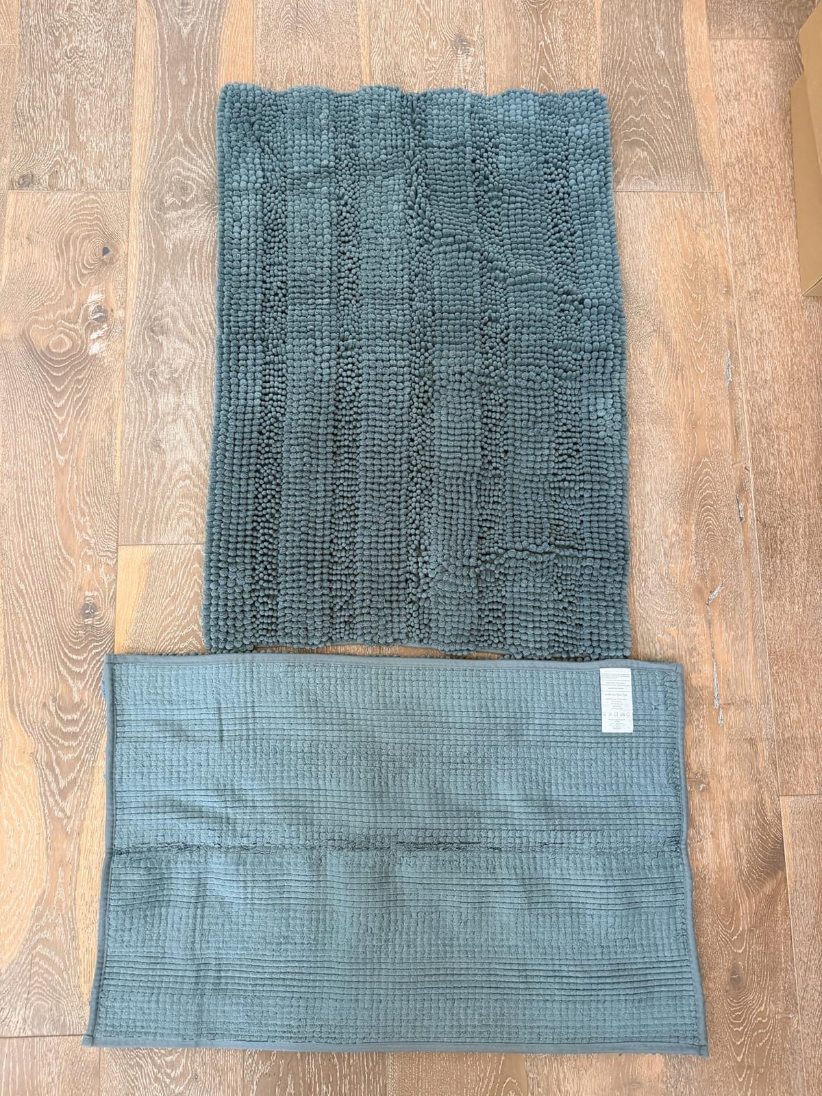 H.VERSAILTEX Sage Bathroom Rugs, Bath Mat Set of 2 Extra Thick Chenille Striped Pattern Shaggy Bath Rugs for Bath Room, Non Skid Bath Mats for Bathroom Floor (32 x 20 Plus 24 x 17 - Inches) customer photo 2