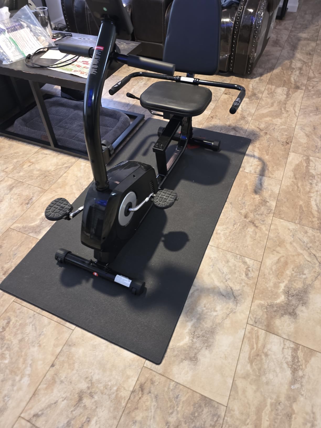 Bike Mat Compatible with Peloton Bike, 6mm Floor Protector | Non-slip waterproof protection for hardwood or carpet customer photo 2
