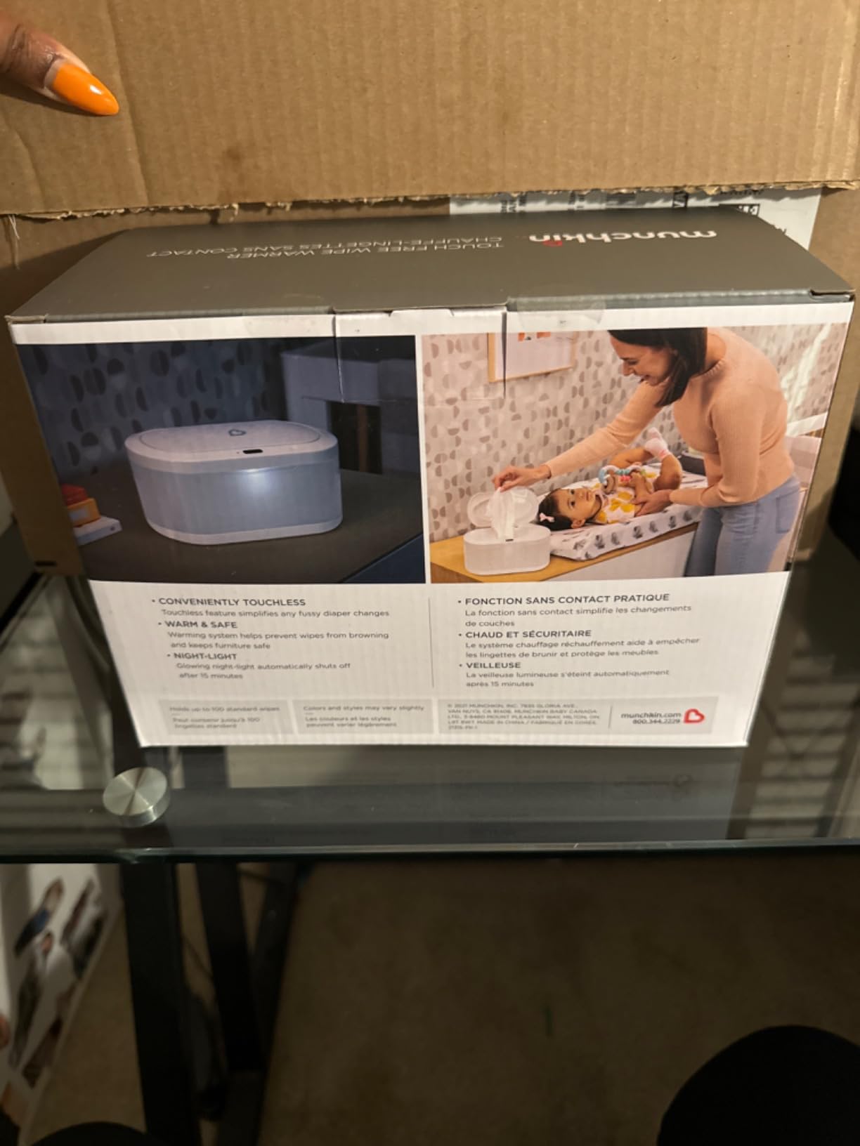 Munchkin Touch Free Baby Wipe Warmer with Nightlight & Motion Sensor, White customer photo 2