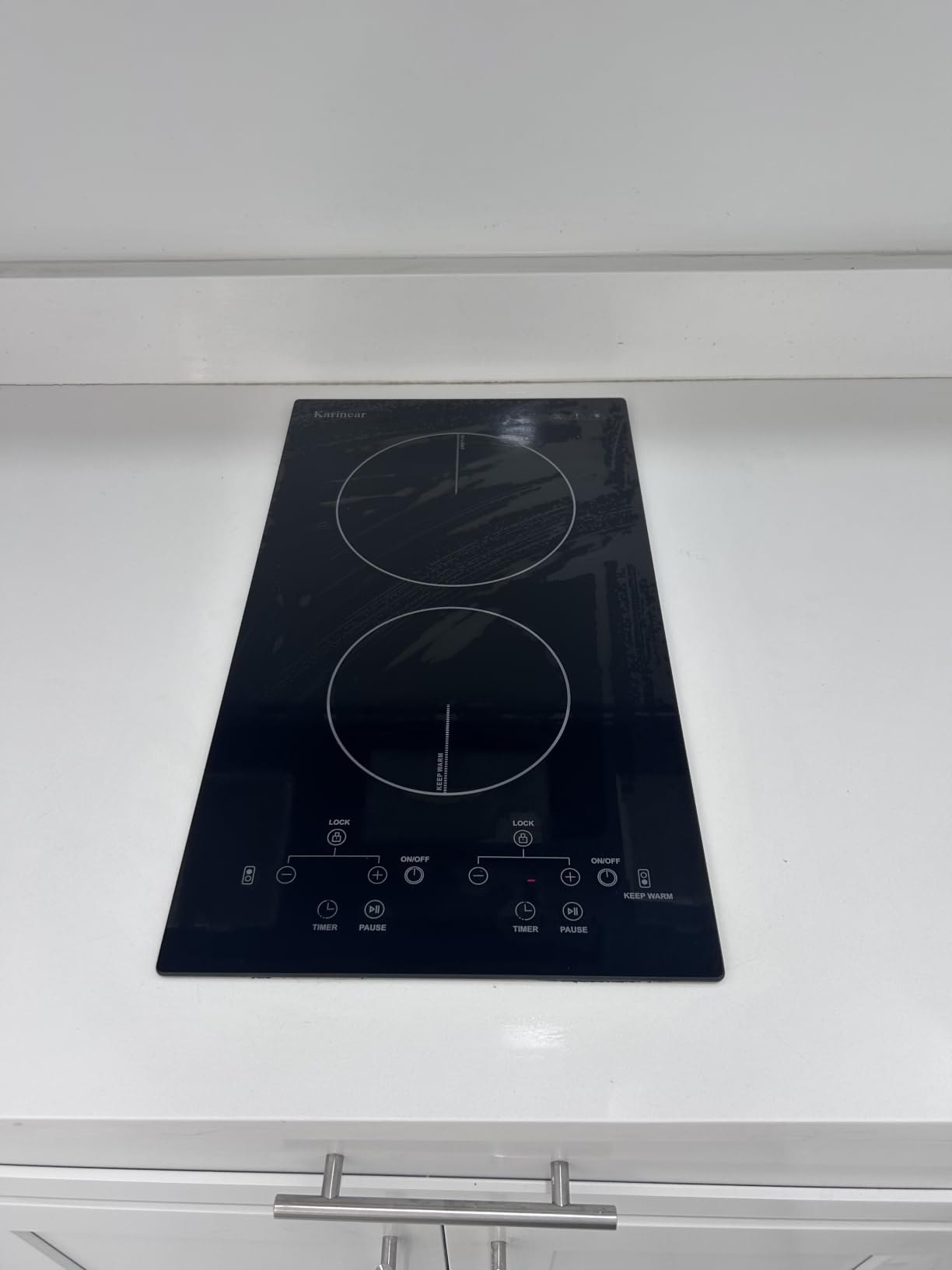 Karinear 2 Burners Electric Cooktop, 110v Plug in Ceramic Cooktop, 12 Inch, Sensor Touch Control customer photo 2