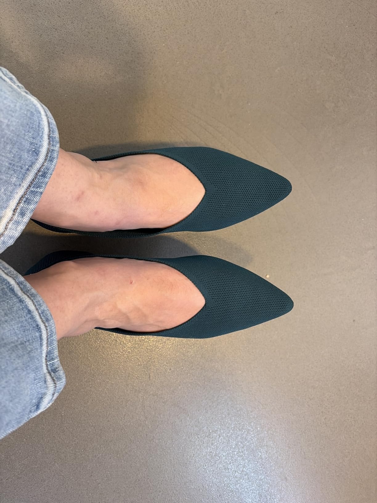 Semwiss Women's Ballet Flats Comfortable Work Dressy Pointed Toe Shoes | Office-ready Comfort: Breathable Knit, Soft Memory Foam, Slip-on Lightweight, Foldable Flats for Business Casual & Formal customer photo 1