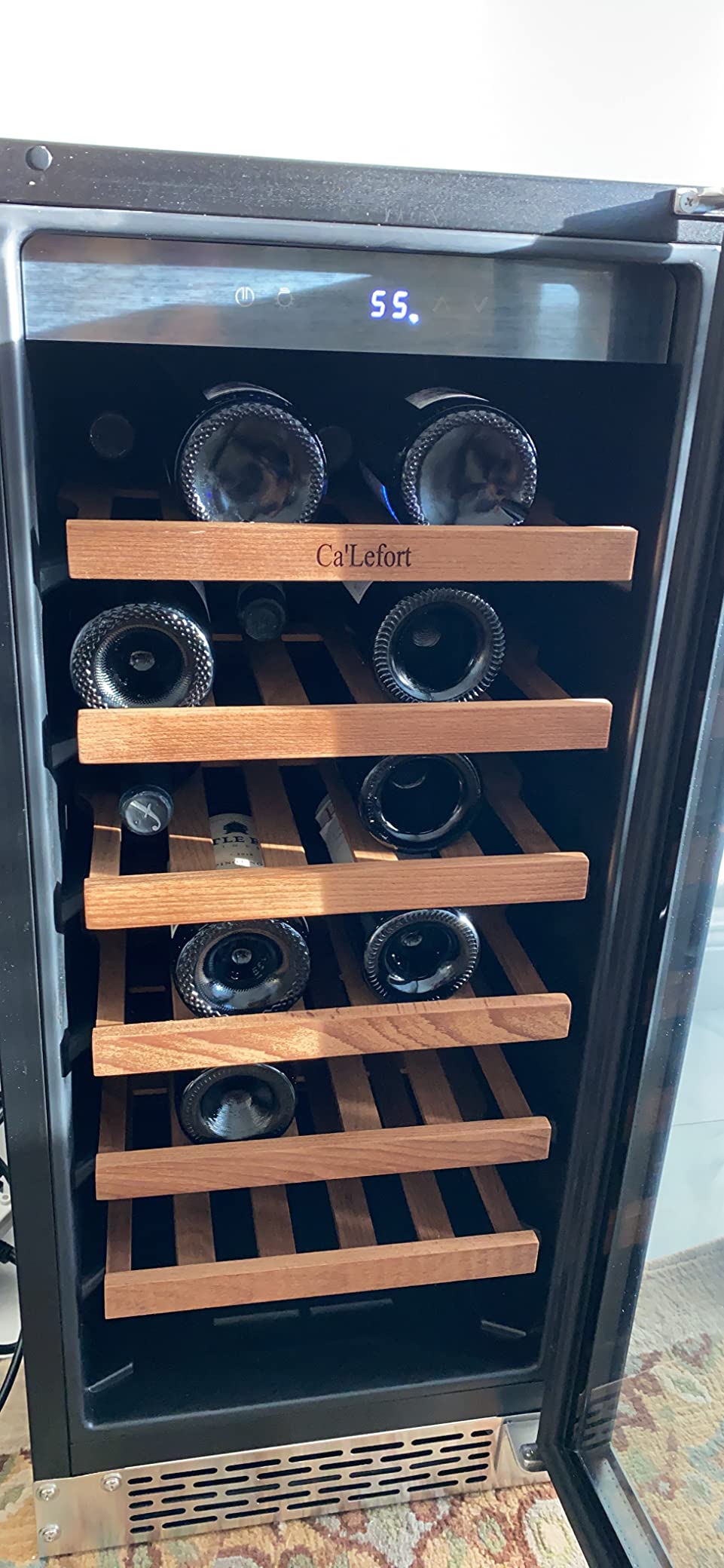 15 Inch Wine Fridge, 28-Bottle Dual Zone Wine Cooler Refrigerator | 40-65°F Control, Adjustable Shelves, Glass Door & 3-Color LED, Automatic Defrost, Built-In or Under Counter for Home Bar customer photo 2