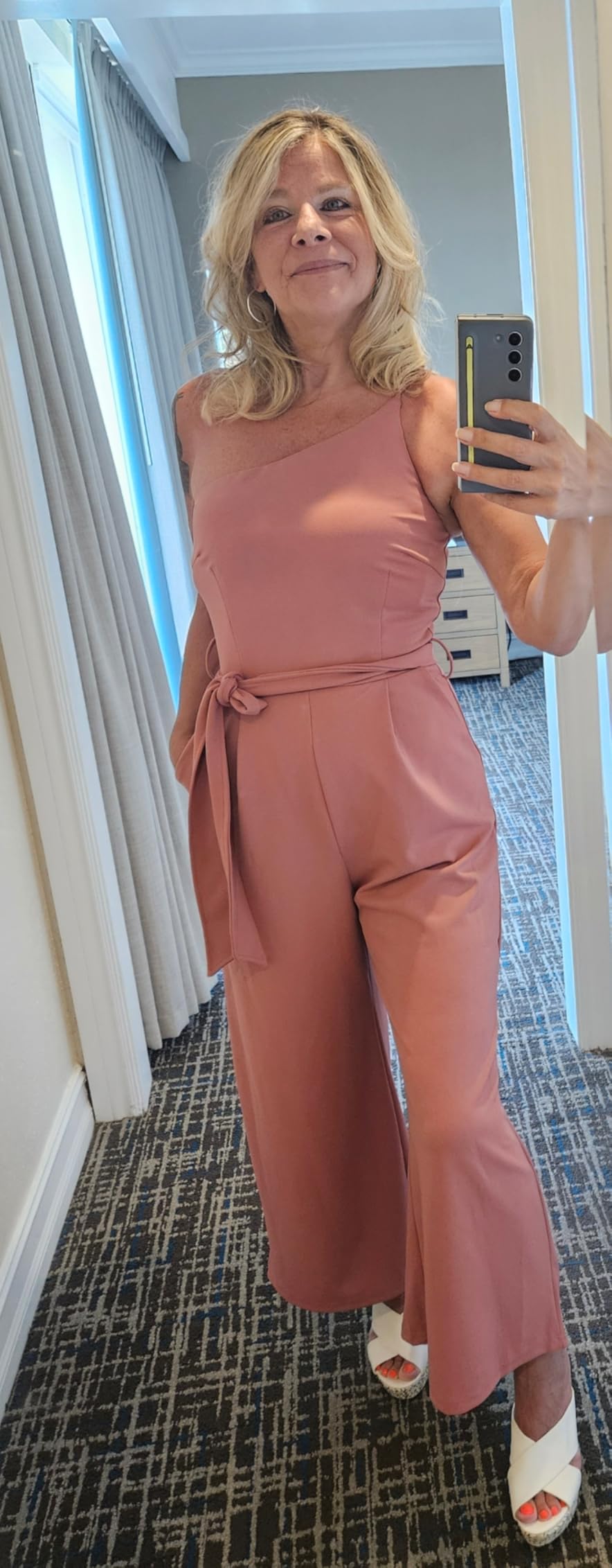 ANRABESS Women Summer Dressy Jumpsuits One Shoulder Sleeveless Casual Wide Leg Pants Romper Jumper 2026 Trendy Outfits customer photo 2