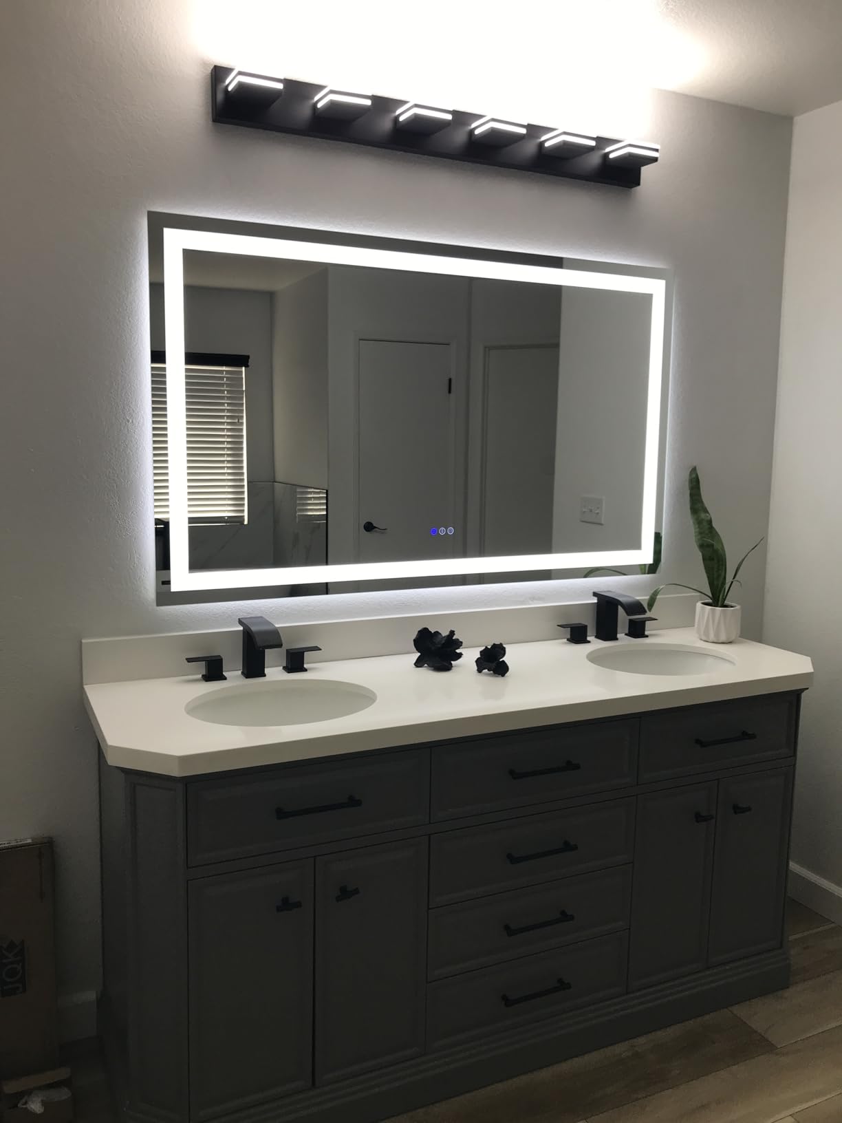 60x36 LED Bathroom Mirror with Lights, Lighted Vanity Mirror | Backlit and Front Light, Anti-Fog, 3 Color Dimmable, Memory, Tempered Glass, IP54 Waterproof, UL Listed customer photo 1