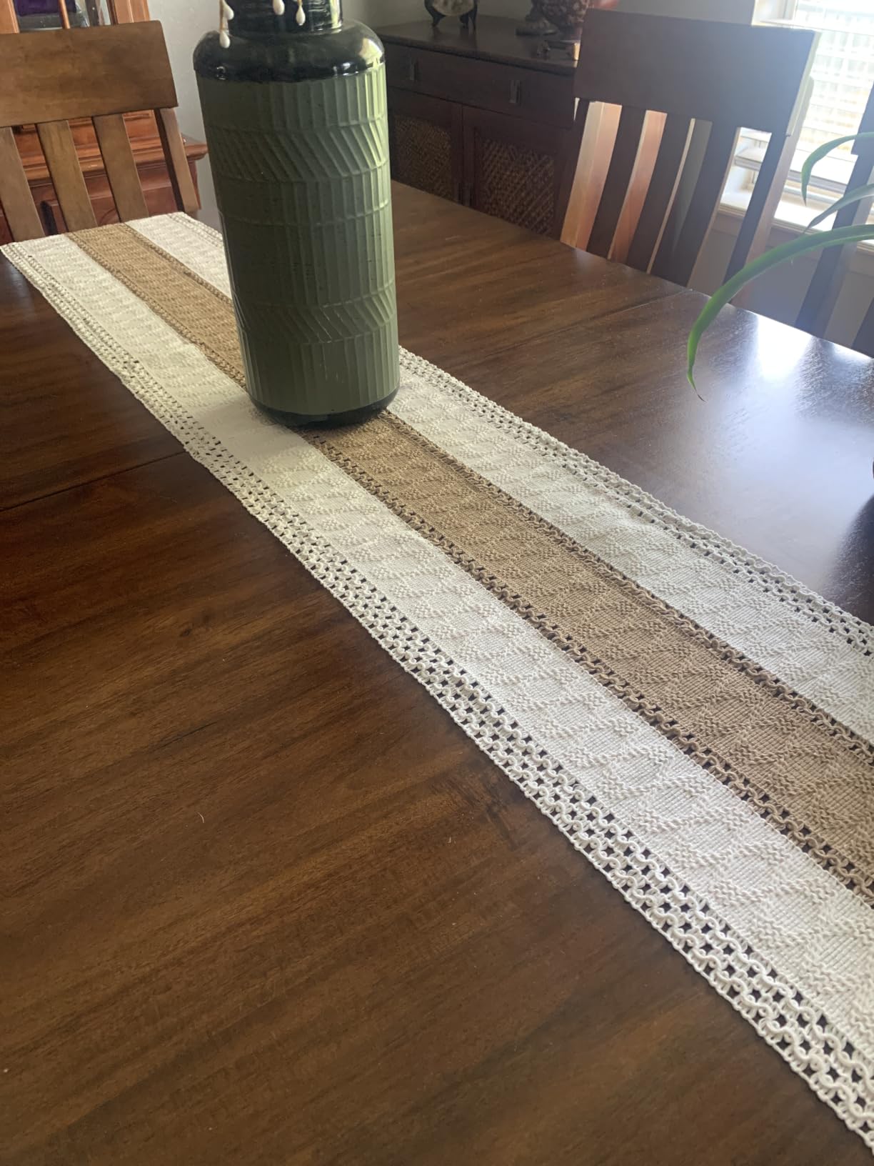 FEXIA Boho Table Runner for Fall Home Decor 12x72 Rustic with Tassels | 72 Inches Long Farmhouse Kitchen Dining Room Macrame Burlap Coffee Table Decoration Dresser Runner Pottery Barn Furniture customer photo 1