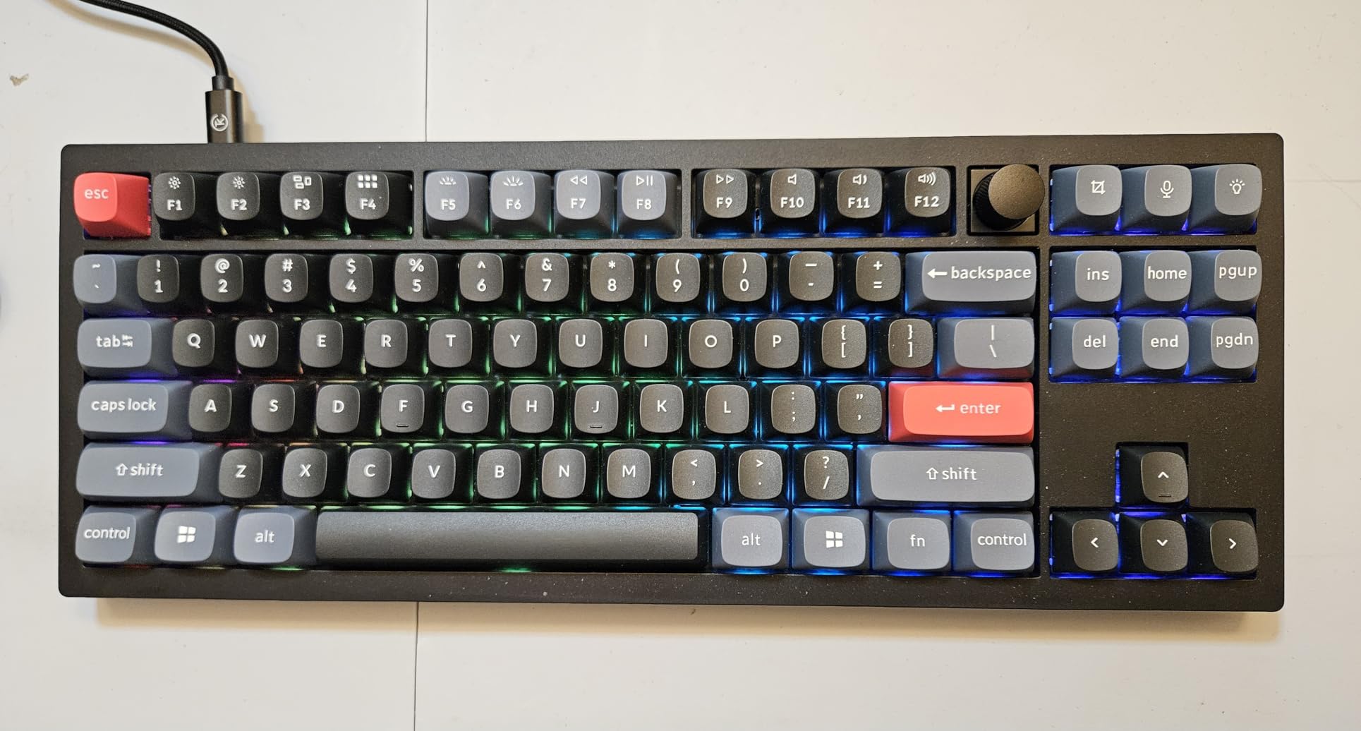 Keychron V3 Wired Custom Mechanical Keyboard Knob Version, TKL QMK/VIA Programmable with Hot-swappable Keychron K Pro Brown Switch Compatible with Mac Windows Linux Carbon Black (Non-Transparent) customer photo 1