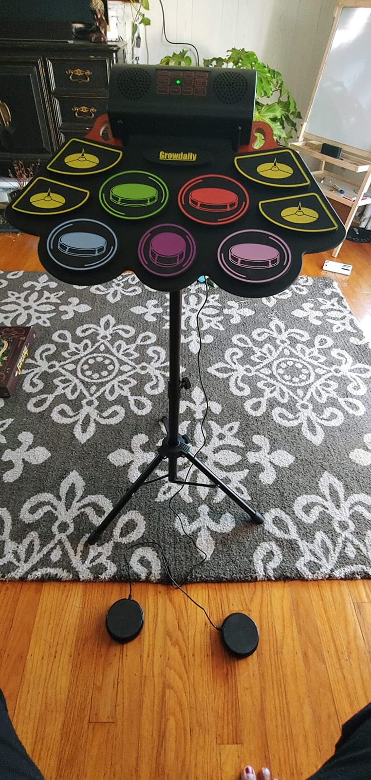 Electric Kids Drum Set, Electronic Drum Set Practice 9 Pads with Stand, Light Up Drum Sticks, Drum Pedal customer photo 2