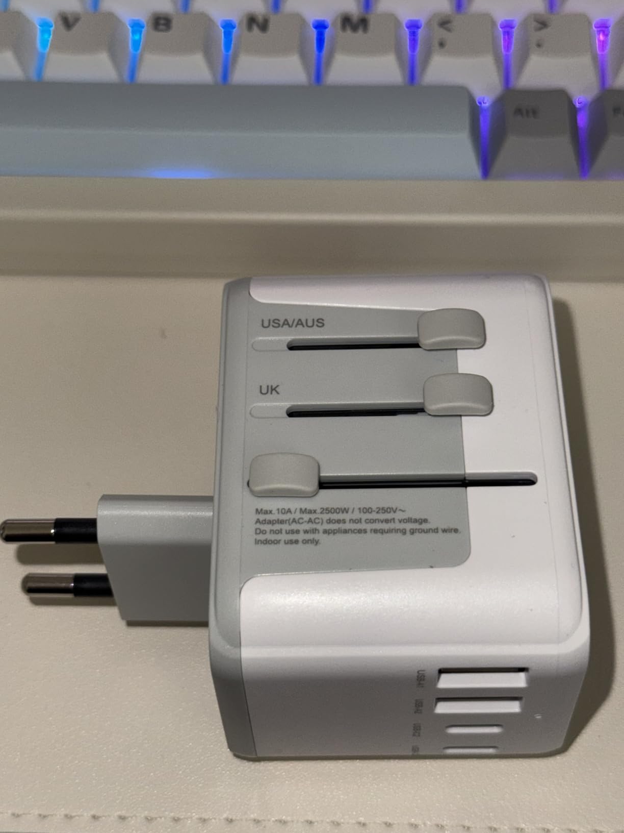 TESSAN Universal Travel Adapter 28W, International Power Adapter with 3 USB C 2 USB A Charging Ports, Worldwide Plug Adaptor for US to European UK Italy Ireland New Zealand (Type C G A I) customer photo 1
