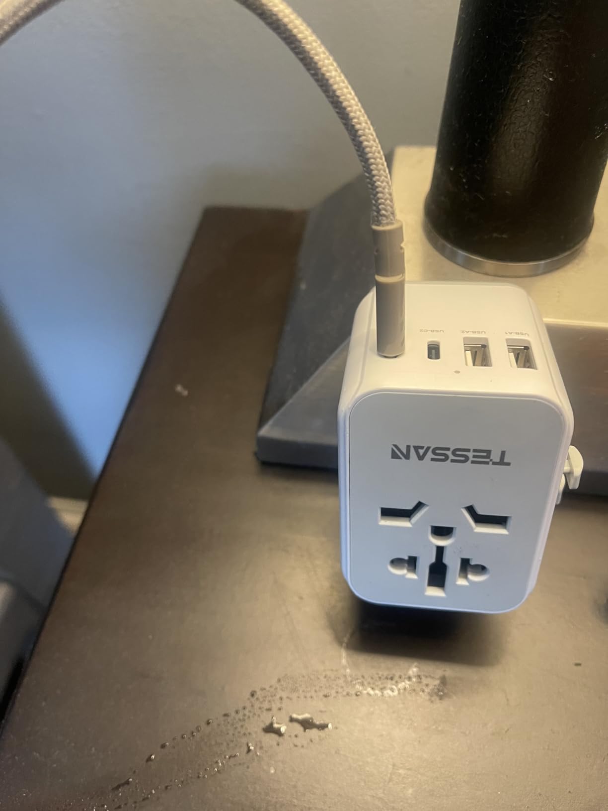 TESSAN Universal Travel Adapter 28W, International Power Adapter with 3 USB C 2 USB A Charging Ports, Worldwide Plug Adaptor for US to European UK Italy Ireland New Zealand (Type C G A I) customer photo 2