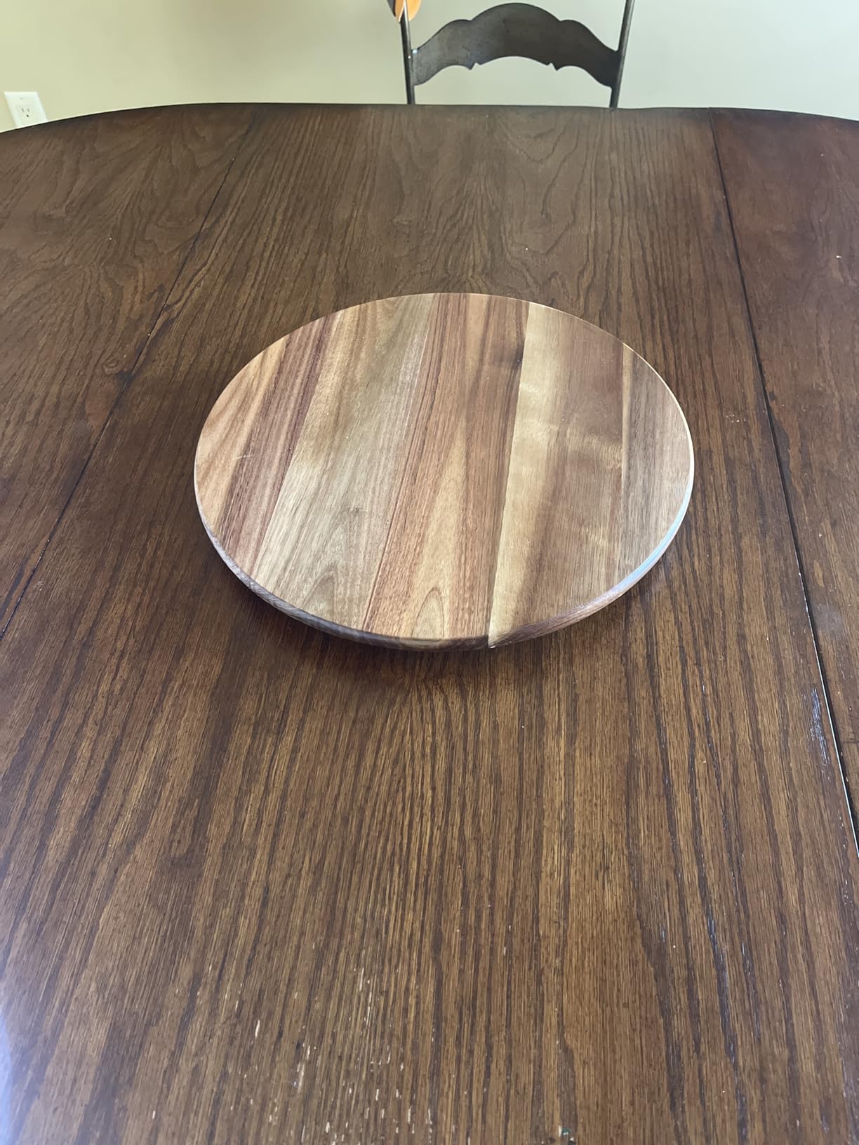 Acacia Wood Lazy Susan, Wood Turntable Tray Cabinet Organizer, 14