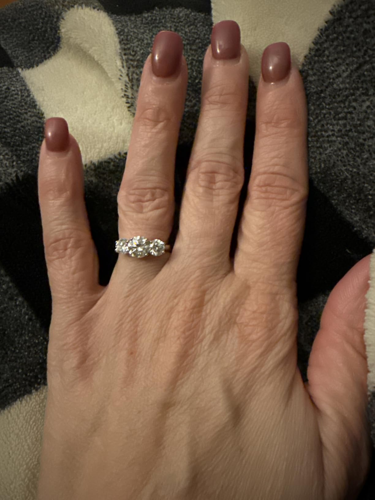 1-6 Carat IGI Certified LAB Grown 3 Stone Round Diamond Engagement Ring customer photo 1